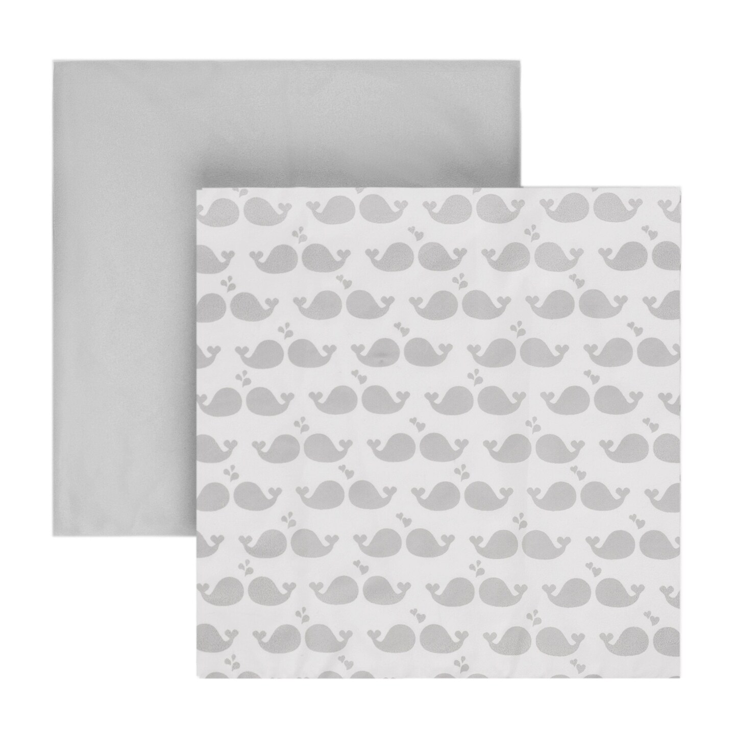 Tadpoles 2-Piece Whales Crib Sheets | Collection of 2 Fitted Crib Sheets | Made of 100% Brushed Microfiber Polyester | Soft, Smooth, Breathable &#x26; Durable | Ideal for Babies | Grey &#x26; White