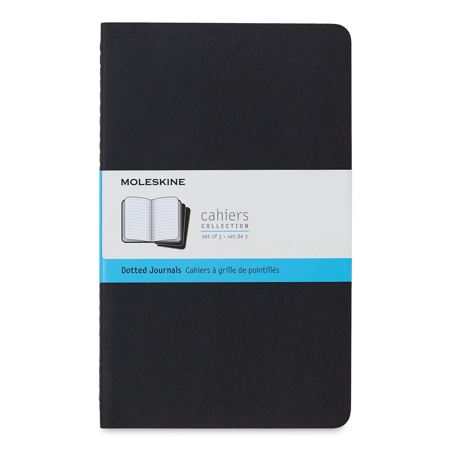 Moleskine Cahier Journals - 8-1/4" x 5", Dotted, Black, Pkg of 3