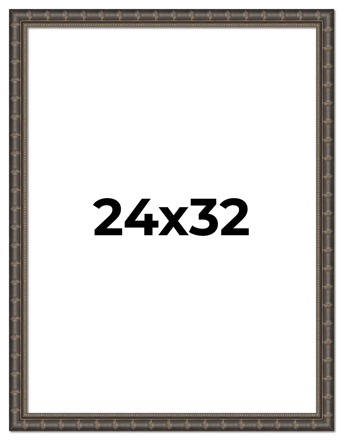24x32 Modern Bamboo Picture Frame with UV-Resistant Acrylic & Acid Free Backing, Available in 5 Finishes - Gold, Silver, Brown, Black, and Natural