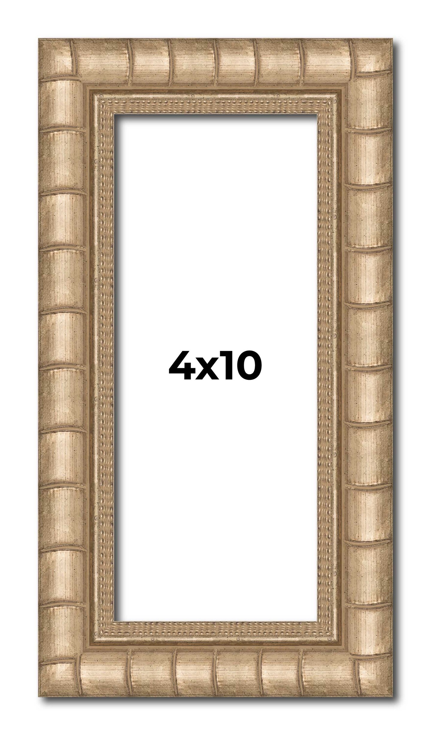 4x10 Modern Bamboo Picture Frame with UV-Resistant Acrylic & Acid Free Backing, Available in 5 Finishes - Gold, Silver, Brown, Black, and Natural