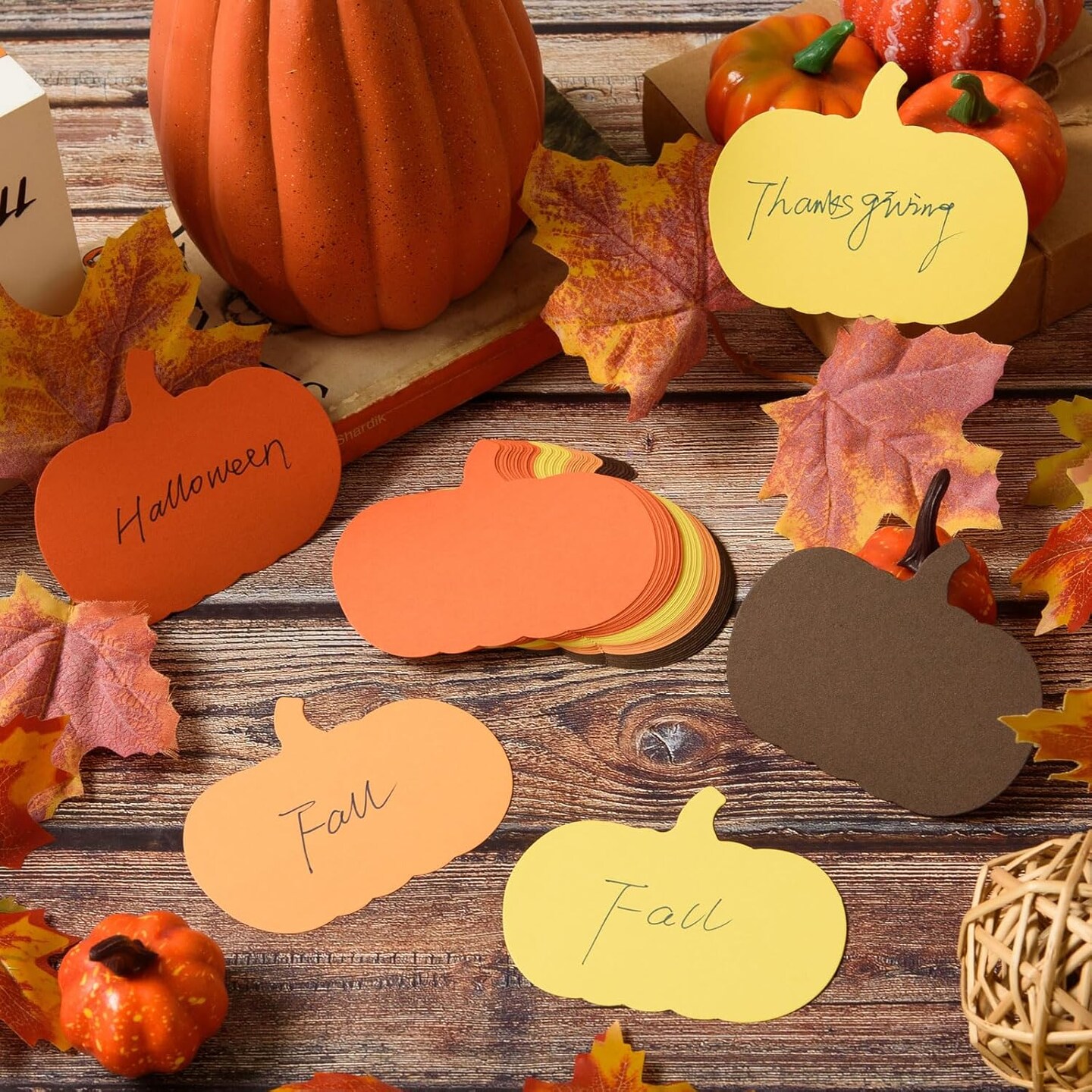 Pumpkin Paper Cut Outs Assorted Colors Pumpkin Die Cuts with Glue Points for Kids School Classroom Bulletin Board Decor Autumn Thanksgiving Crafts Party Supplies