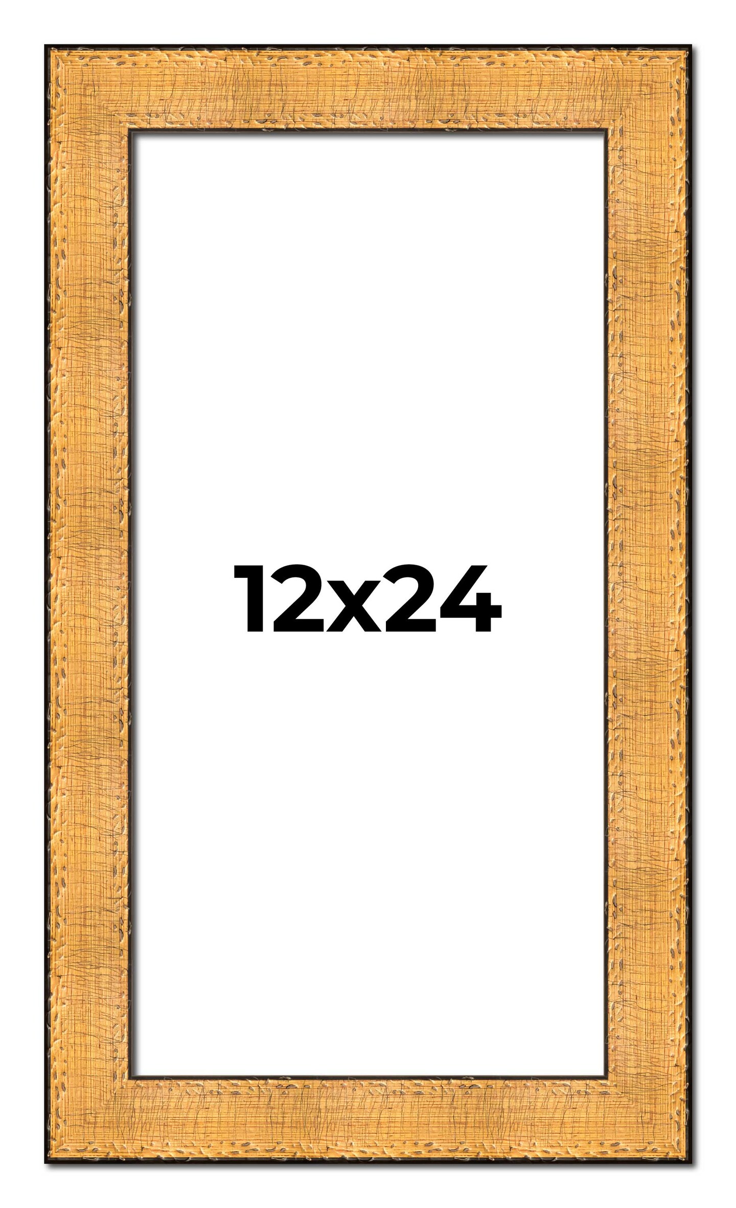 12x24 Embellished Gold Picture Frame - UV Acrylic, Foam Board Backing, Hanging Hardware