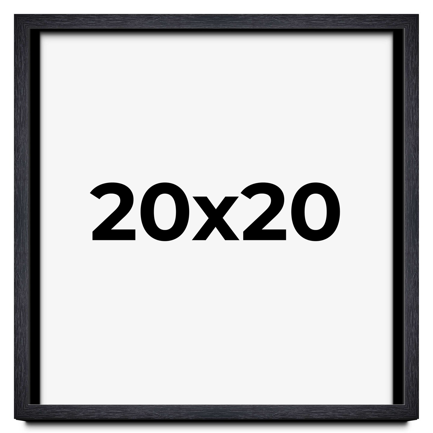 Square Shadow Box 1&#x22; Depth Black Picture Frame - UV Acrylic, Backing, Hanging Hardware