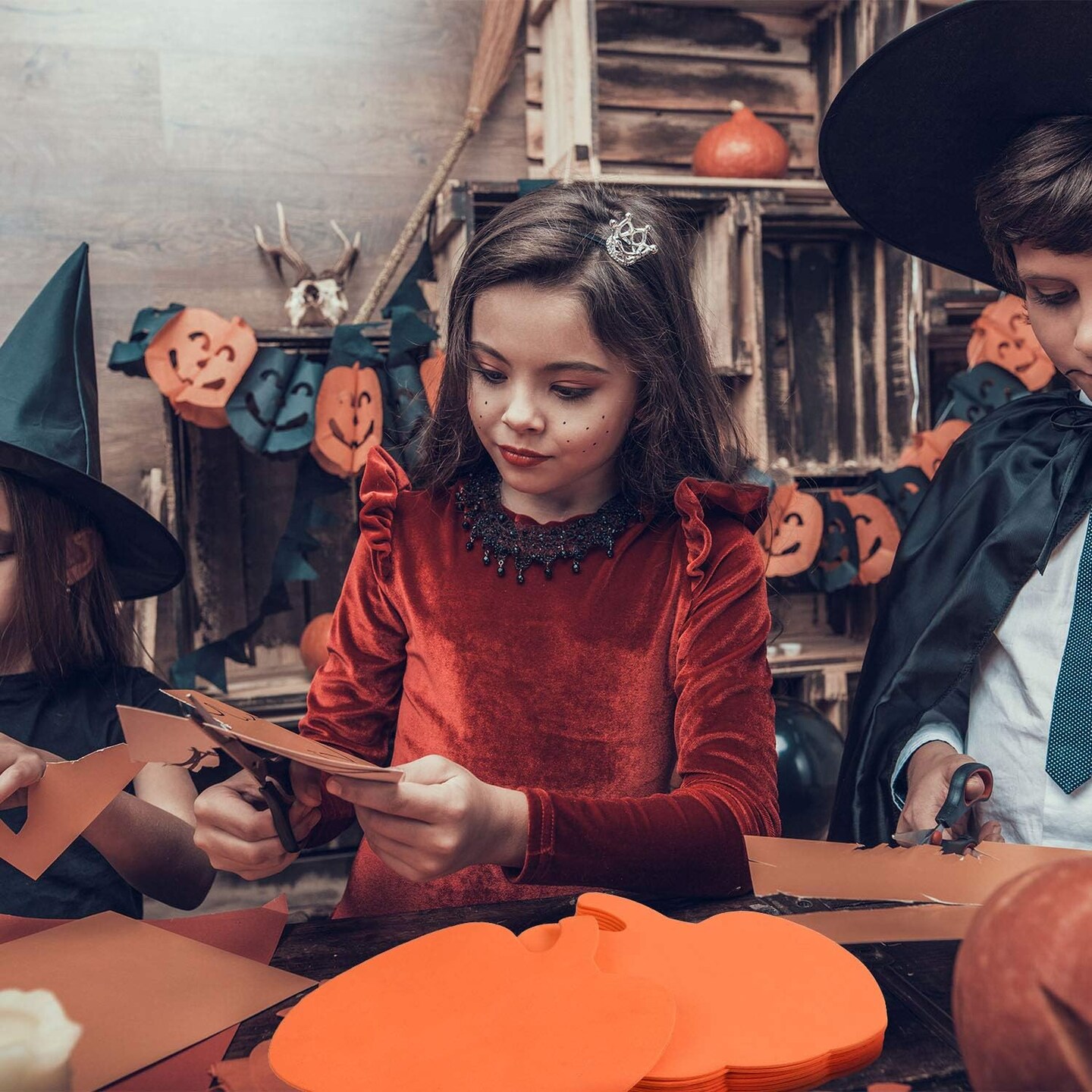 Foam Pumpkin Shapes Halloween Craft Kit for Kids Halloween Craft Party Decorations