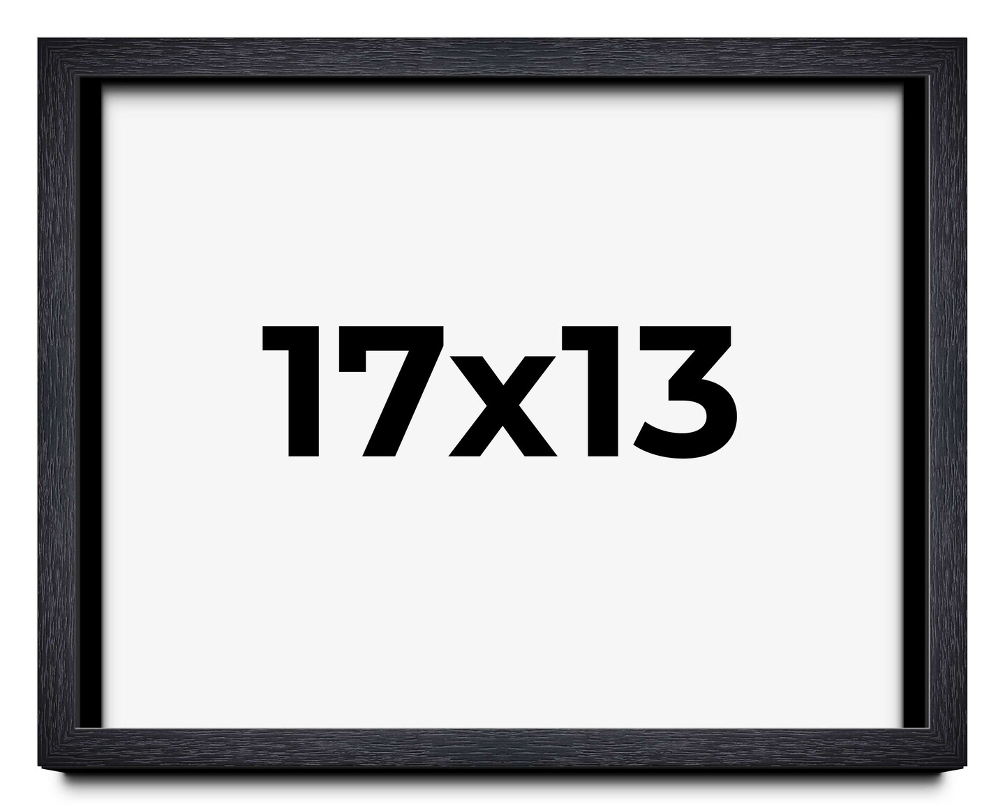 17x13 Shadow Box 1" Depth Black Picture Frame - UV Acrylic, Backing, Hanging Hardware