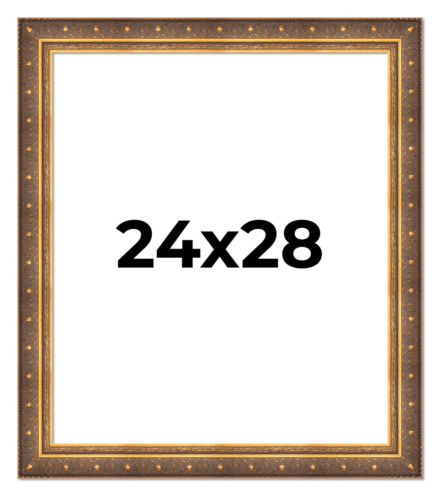 24x28 Museum Gold Picture Frame - UV Acrylic, Foam Board Backing, Hanging Hardware