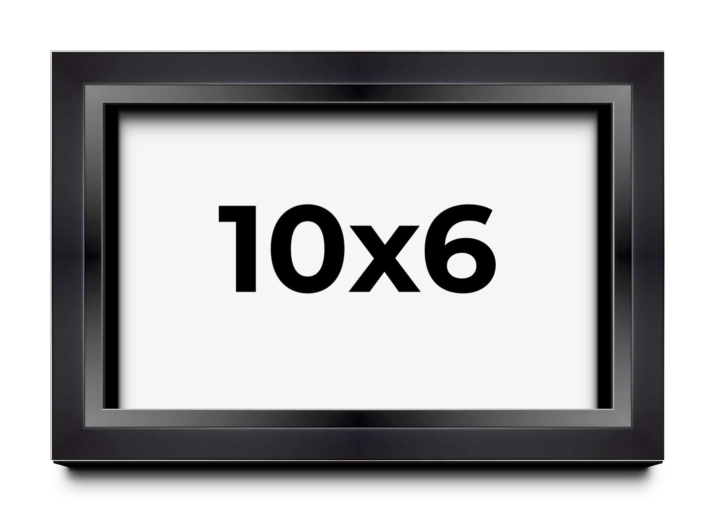 Photo Size Minimalist Shadow Box Black Picture Frame - UV Acrylic, Backing, Hanging Hardware