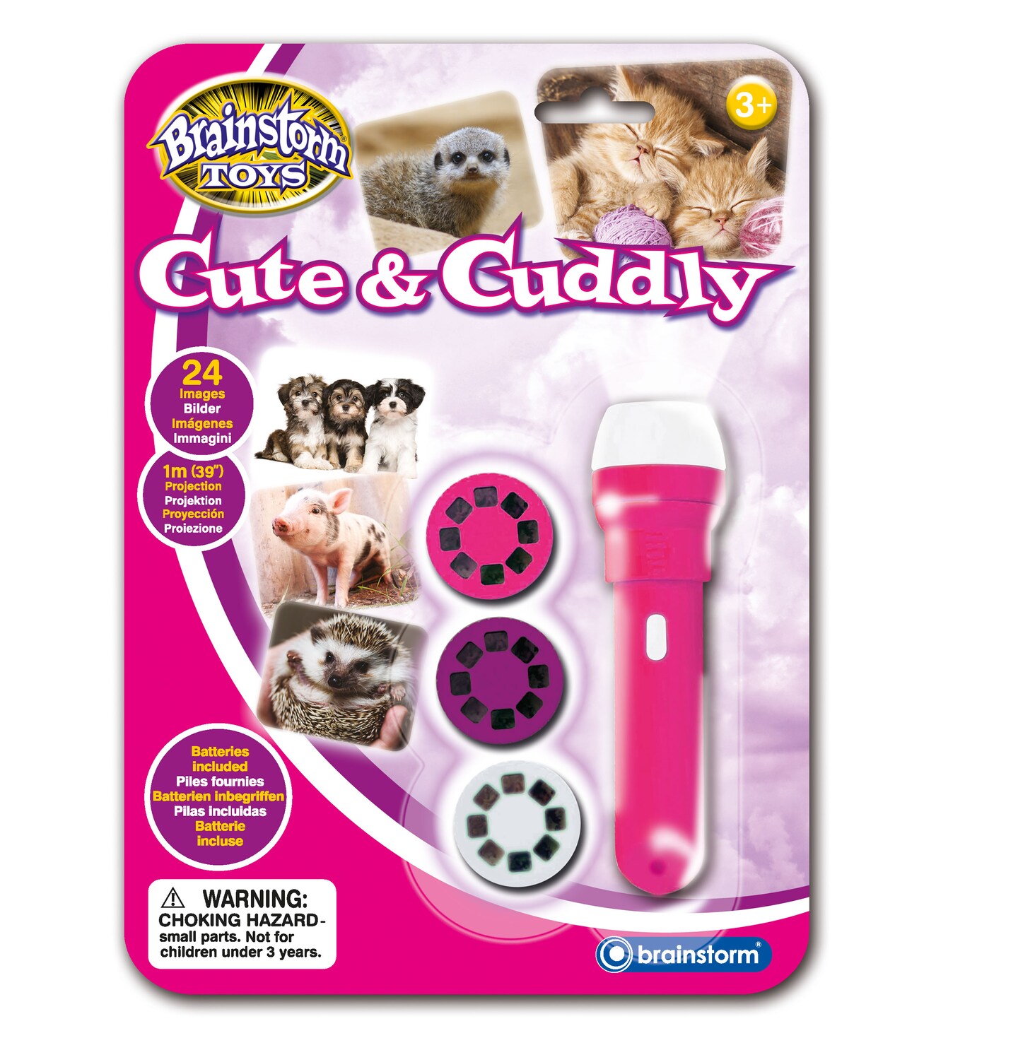 Brainstorm Toys Cute and Cuddly Flashlight and Projector w/ 24 Images