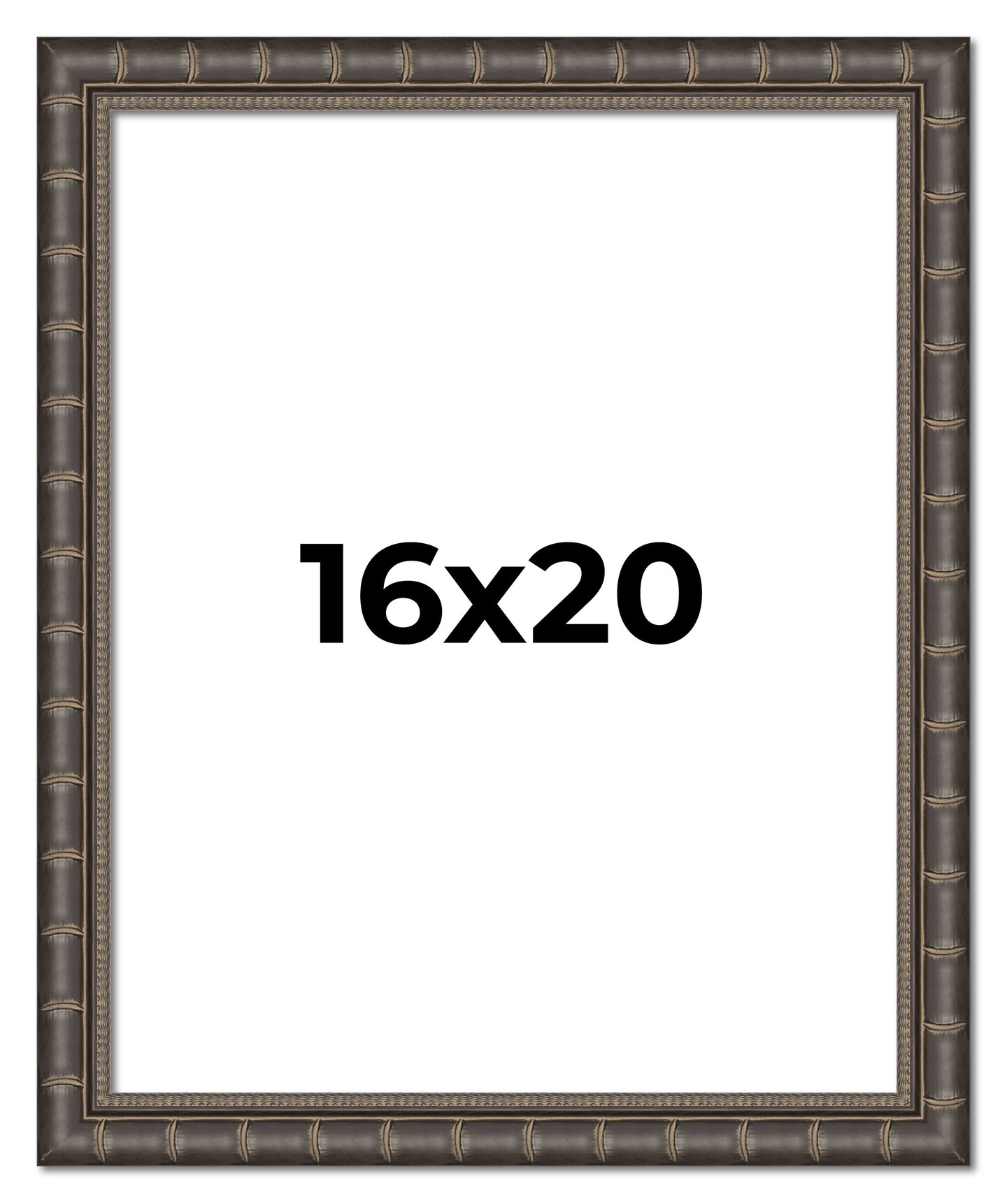 16x20 Modern Bamboo Picture Frame with UV-Resistant Acrylic &#x26; Acid Free Backing, Available in  5 Finishes - Gold, Silver, Brown, Black, and Natural