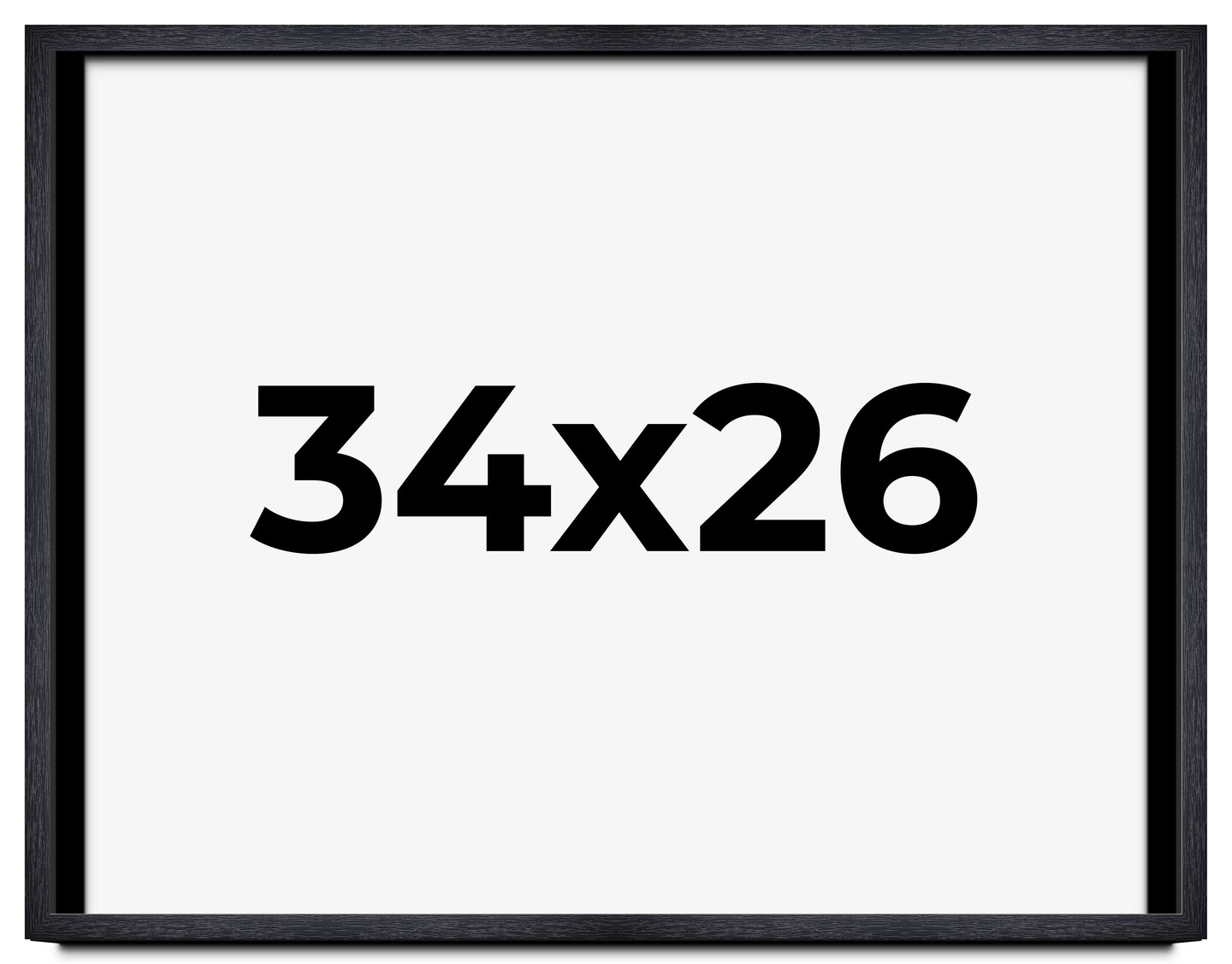 34x26 Shadow Box 1" Depth Black Picture Frame - UV Acrylic, Backing, Hanging Hardware