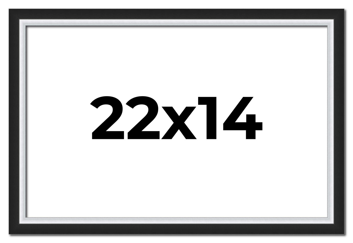 14x22 Flat Picture Frame with UV-Resistant Acrylic &#x26; Acid Free Backing, Available in 4 Finishes - Black, Brown, Gold, and Silver