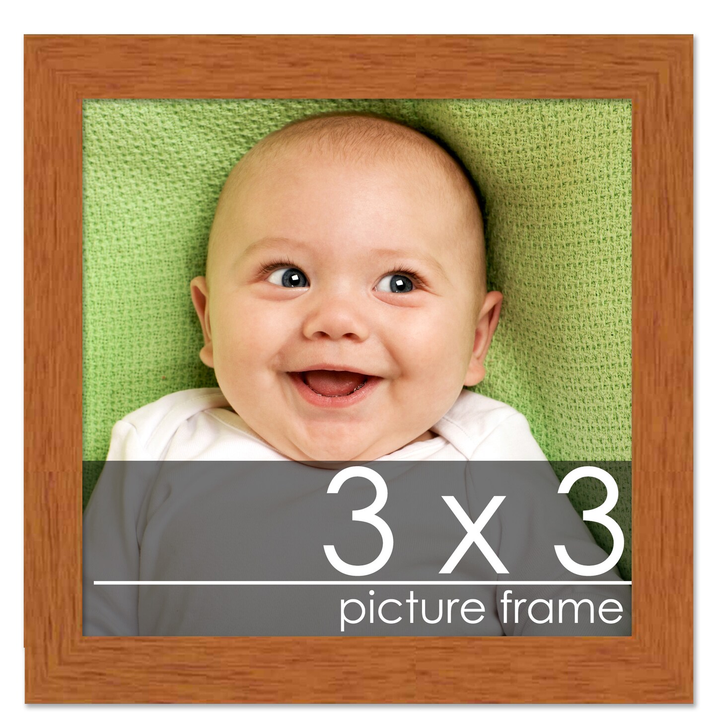 Square Modernist Brown Picture Frame - UV Acrylic, Foam Board Backing, Hanging Hardware