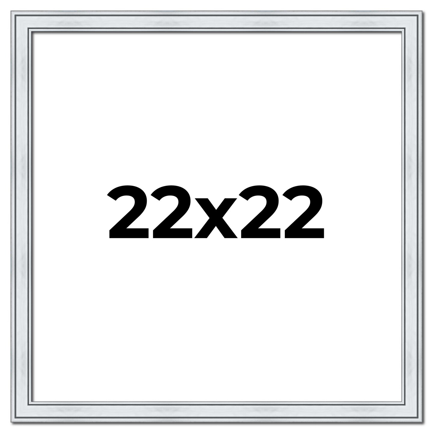 Square Classic Silver Picture Frame - UV Acrylic, Foam Board Backing, Hanging Hardware