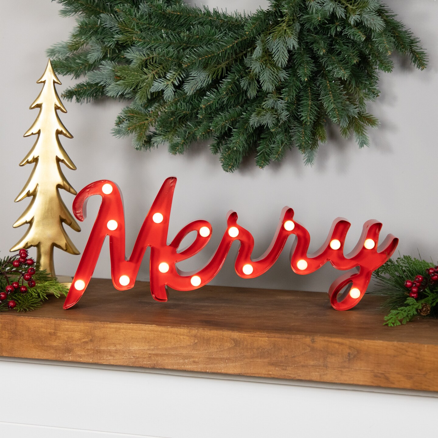 Northlight Lighted &#x22;Merry&#x22; Christmas Decoration - 20.5&#x22;