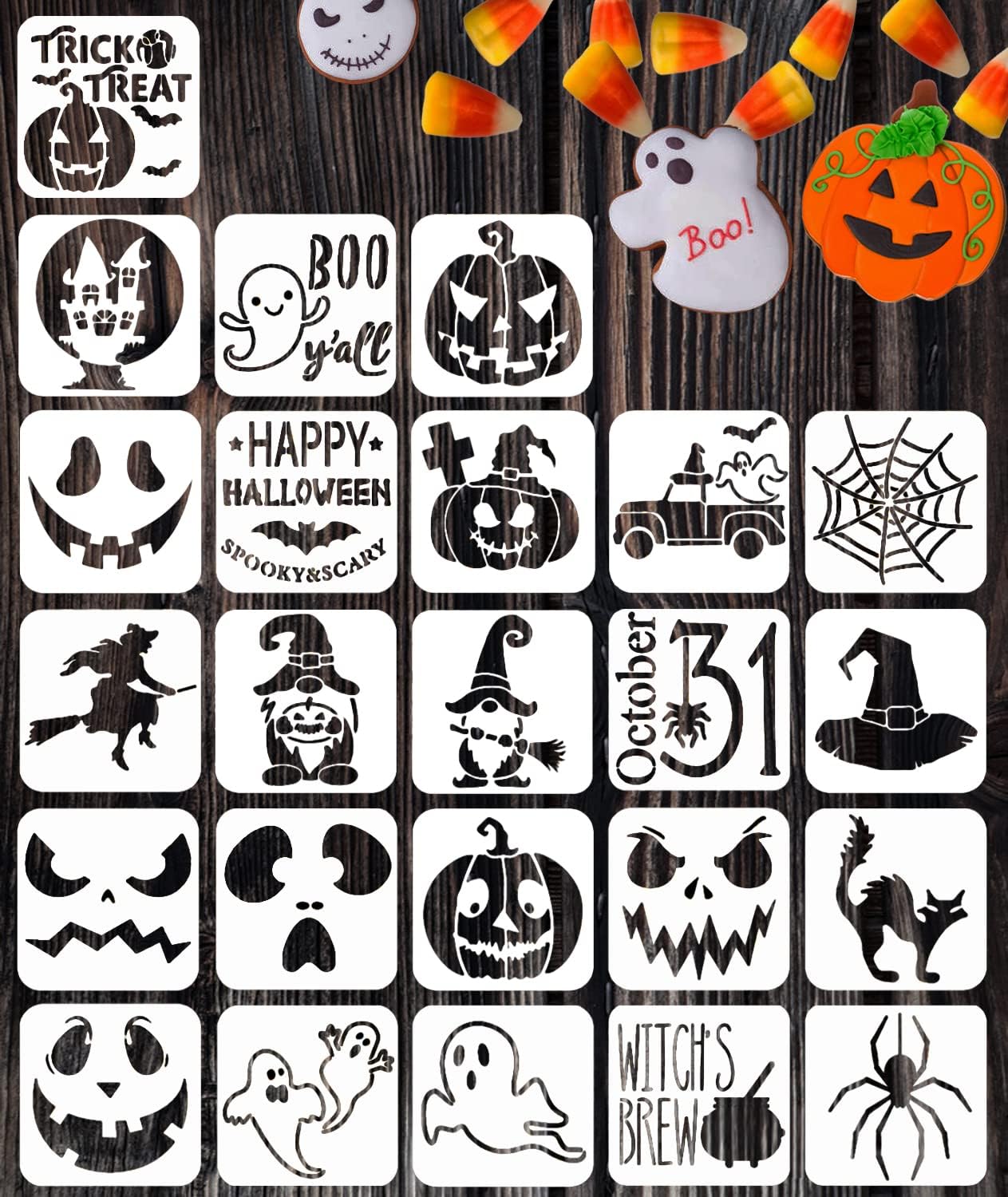 Reusable Halloween Stencils for Painting on Wood