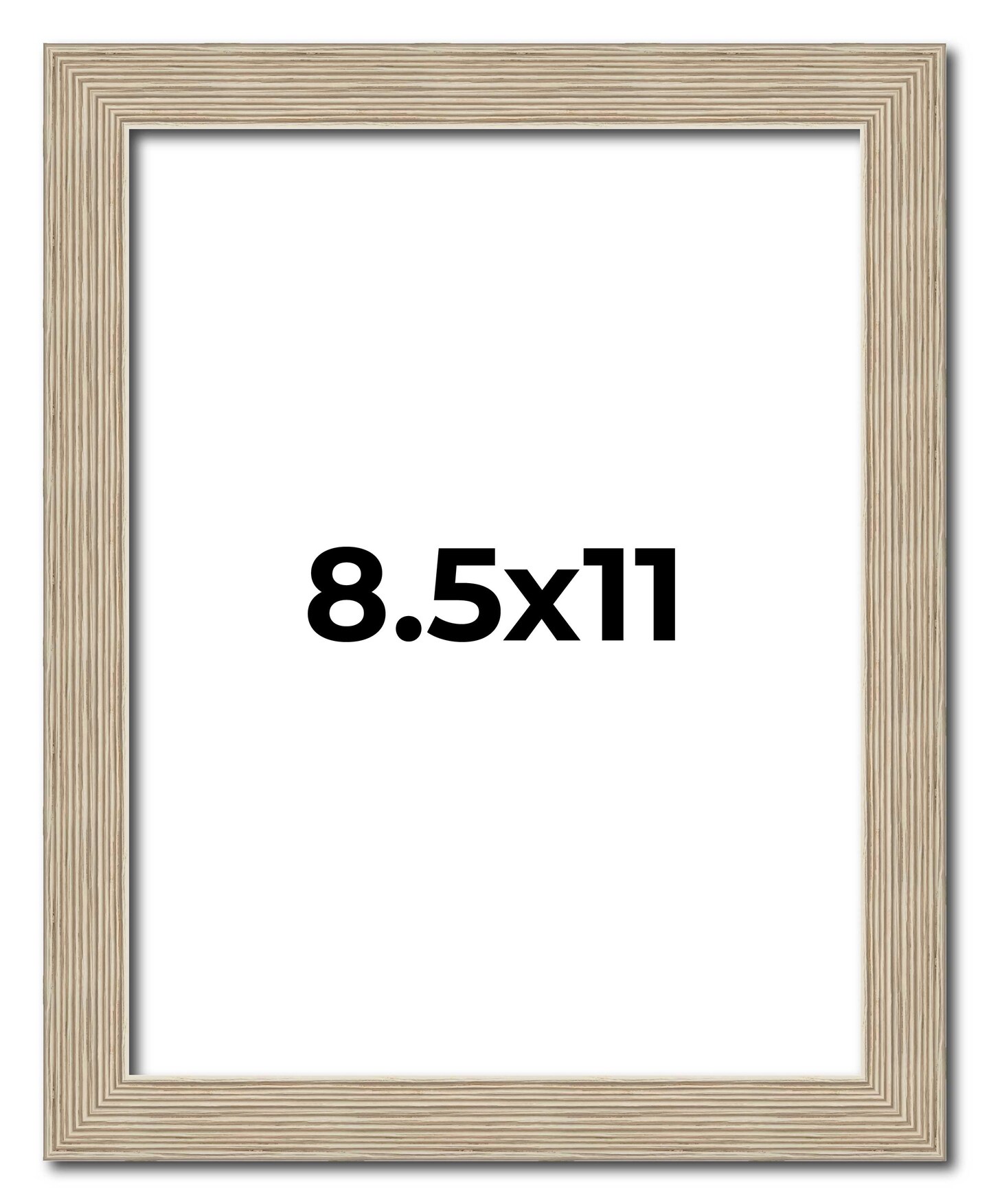 8.5x11 Thin Barnwood Picture Frame with UV-Resistant Acrylic & Acid Free Backing, Available in 2 Paint Finishes - Grey and Black