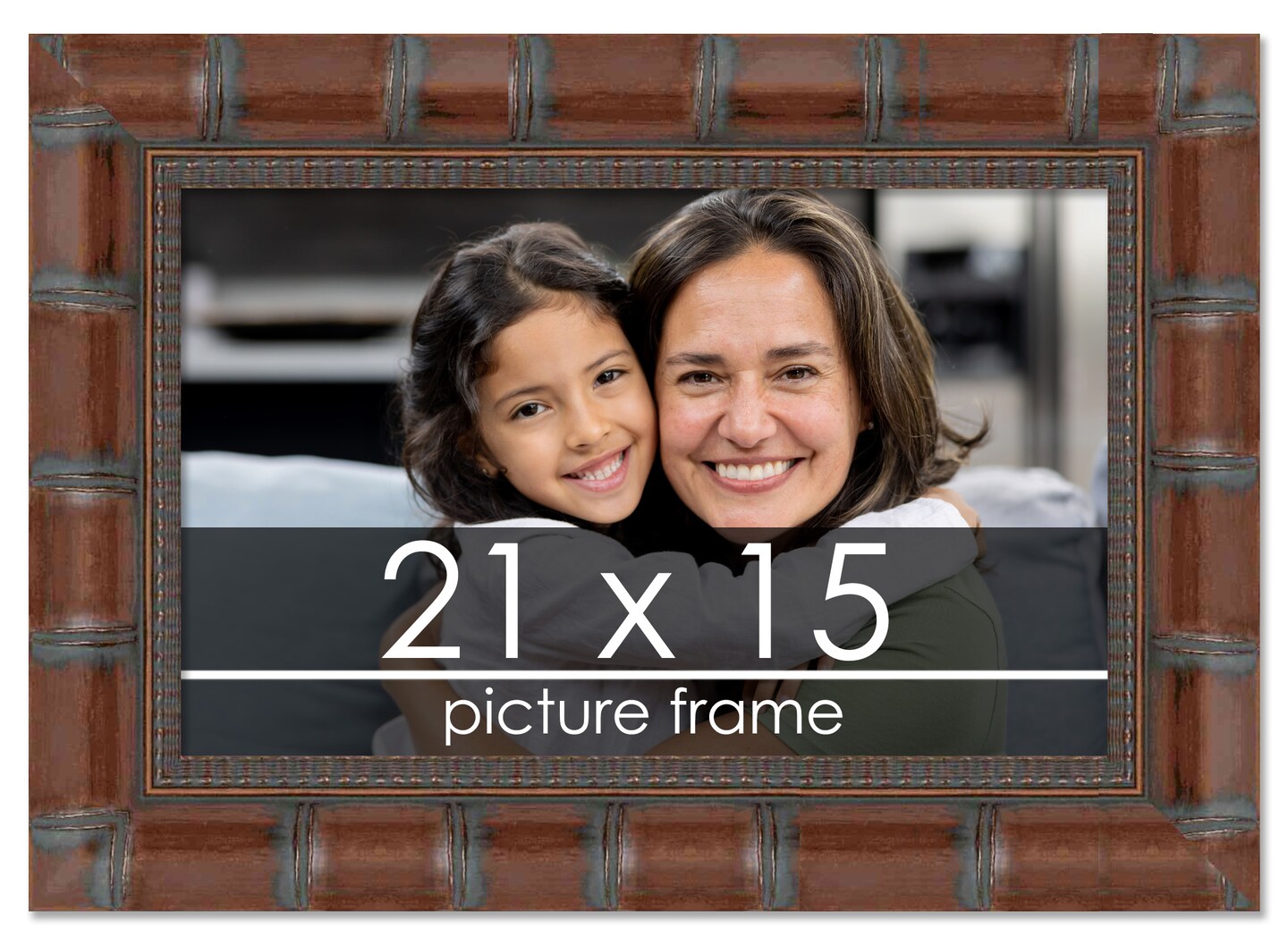21x15 Wide Bamboo Picture Frame with UV-Resistant Acrylic & Acid Free Backing, Available in 4 Finishes - Brown, Black, Silver, and Natural