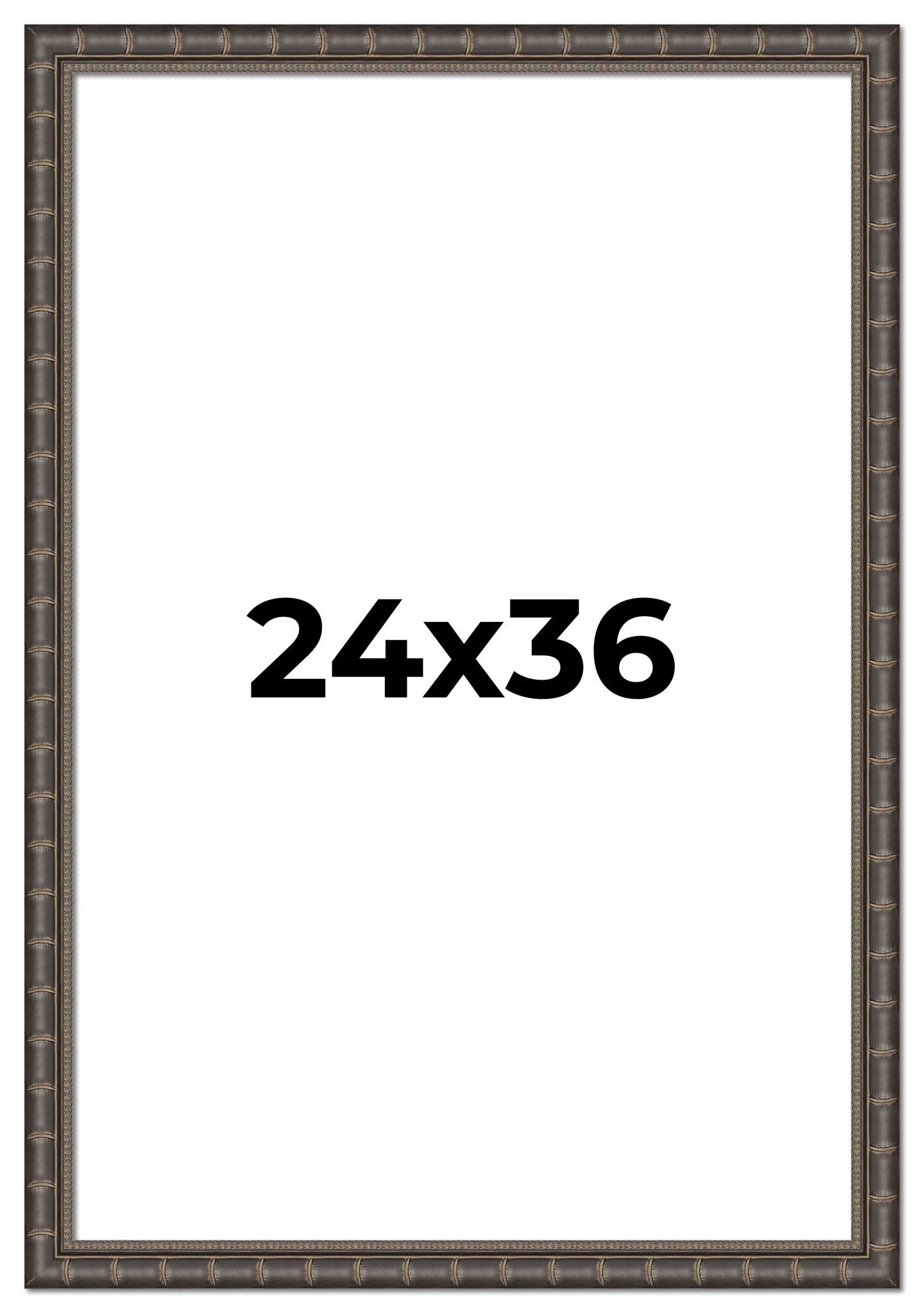 24x36 Black Modern Bamboo Picture Frame - UV Acrylic, Foam Board Backing, Hanging Hardware
