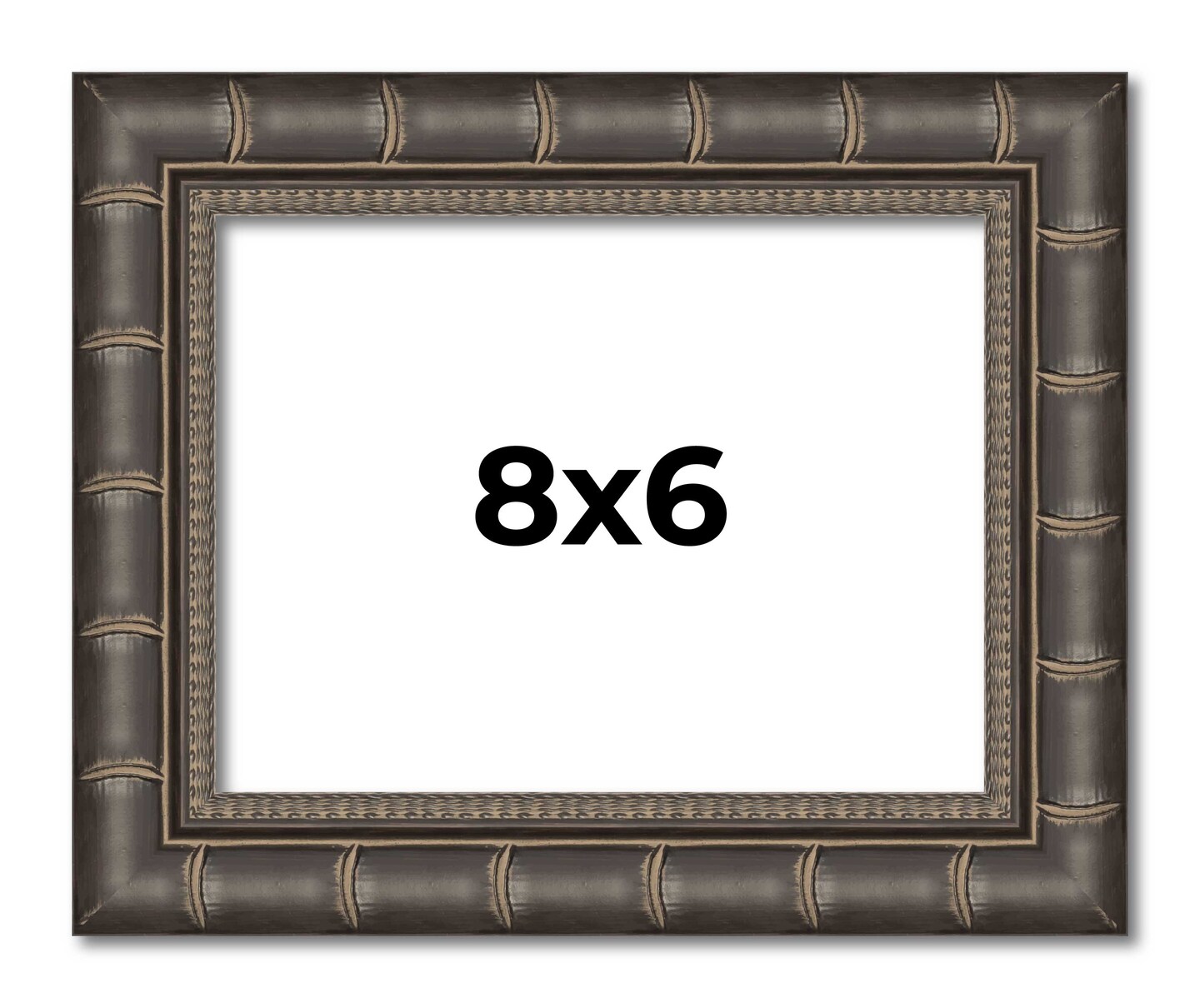 8x6 Modern Bamboo Picture Frame with UV-Resistant Acrylic & Acid Free Backing, Available in 5 Finishes - Gold, Silver, Brown, Black, and Natural