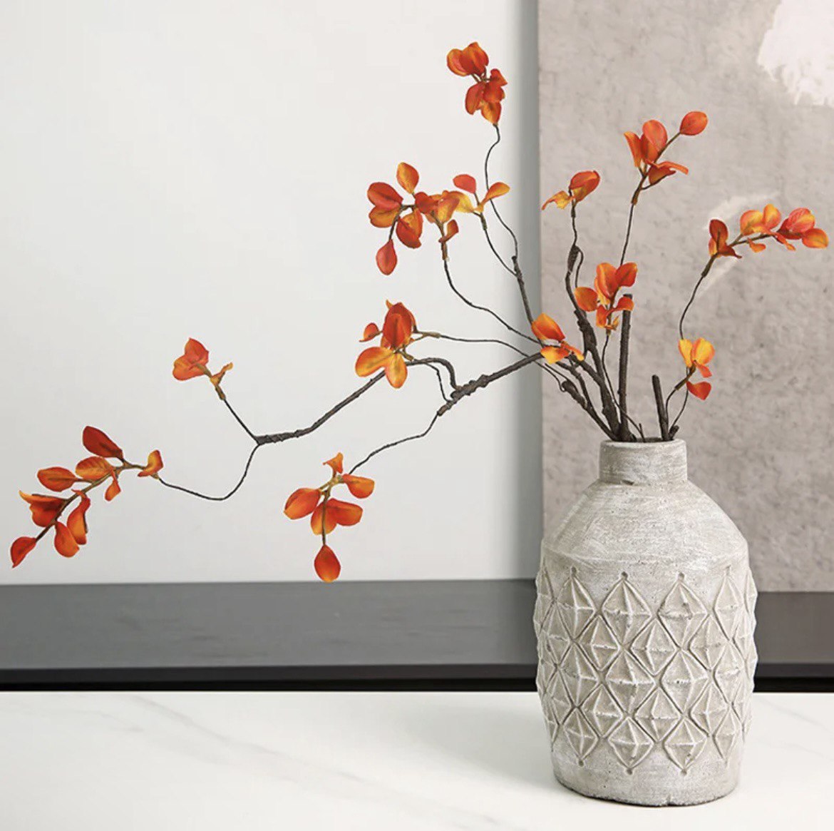 Artificial Fall Branches Tall Fall Stems Fake Ficus Branches for Thanksgiving Autumn Home Office Wedding Vase Filler Decoration