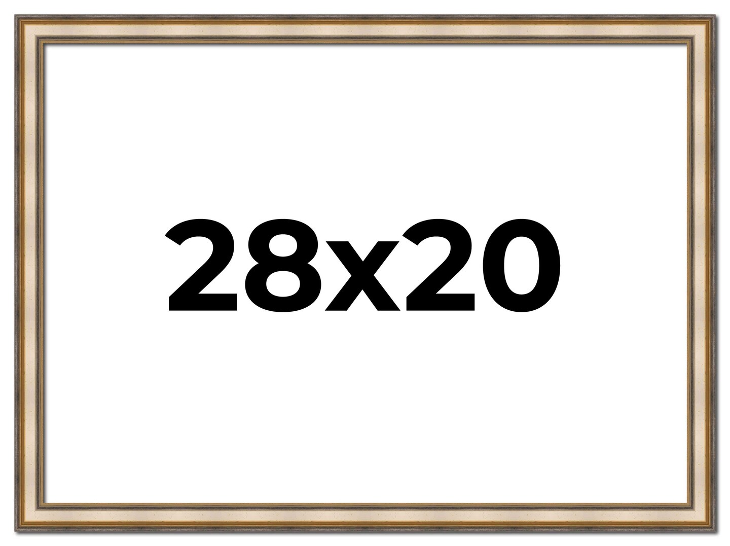 28x20 Refined Silver Picture Frame - UV Acrylic, Foam Board Backing, Hanging Hardware