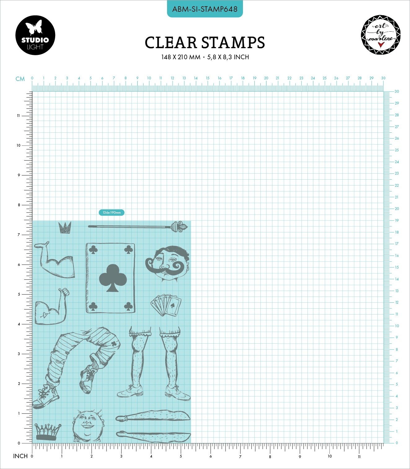 Art By Marlene Signature Collection Clear Stamps-Nr. 648, Playing Card Men