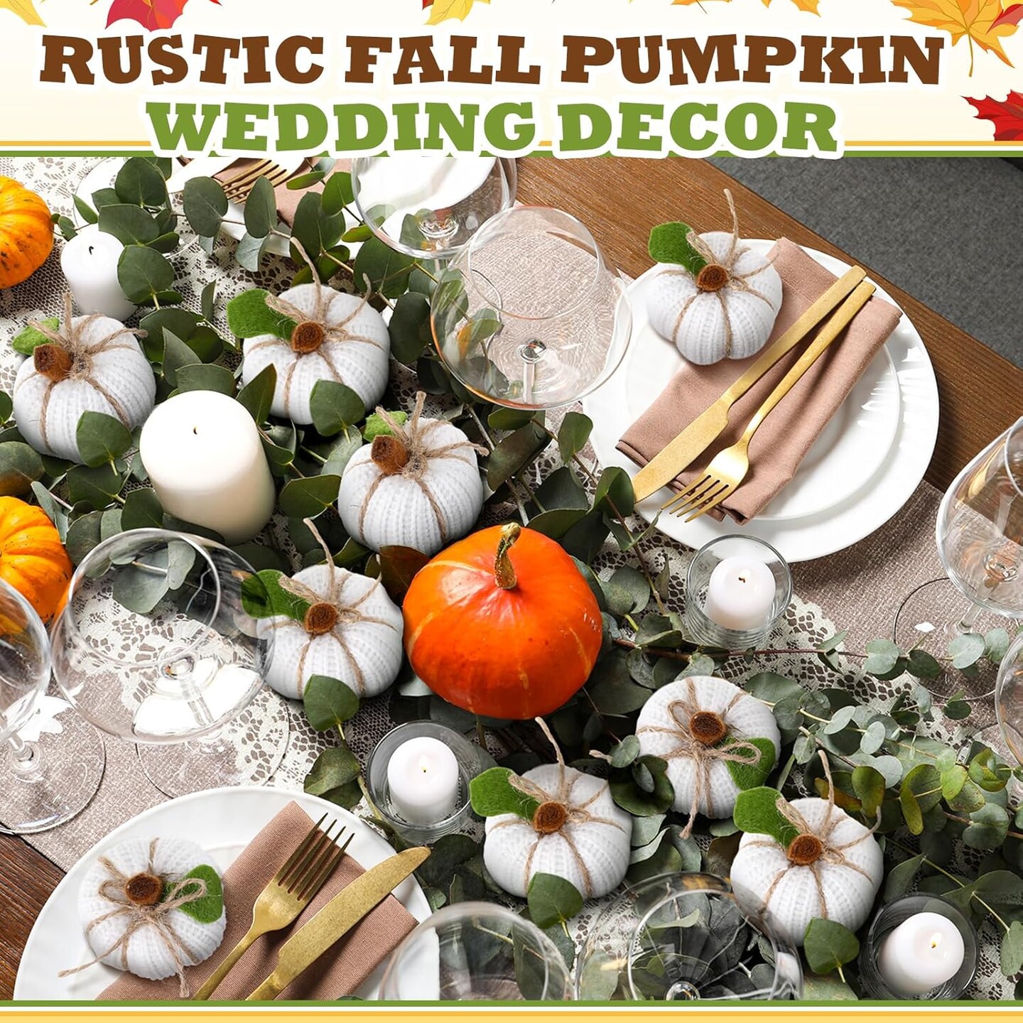 Decorative Pumpkins Thanksgiving Small Pumpkins Rustic Pumpkins Home Decor Farmhouse Pumpkin Wedding Decor for Centerpieces Bowl Fillers Shelf Decor