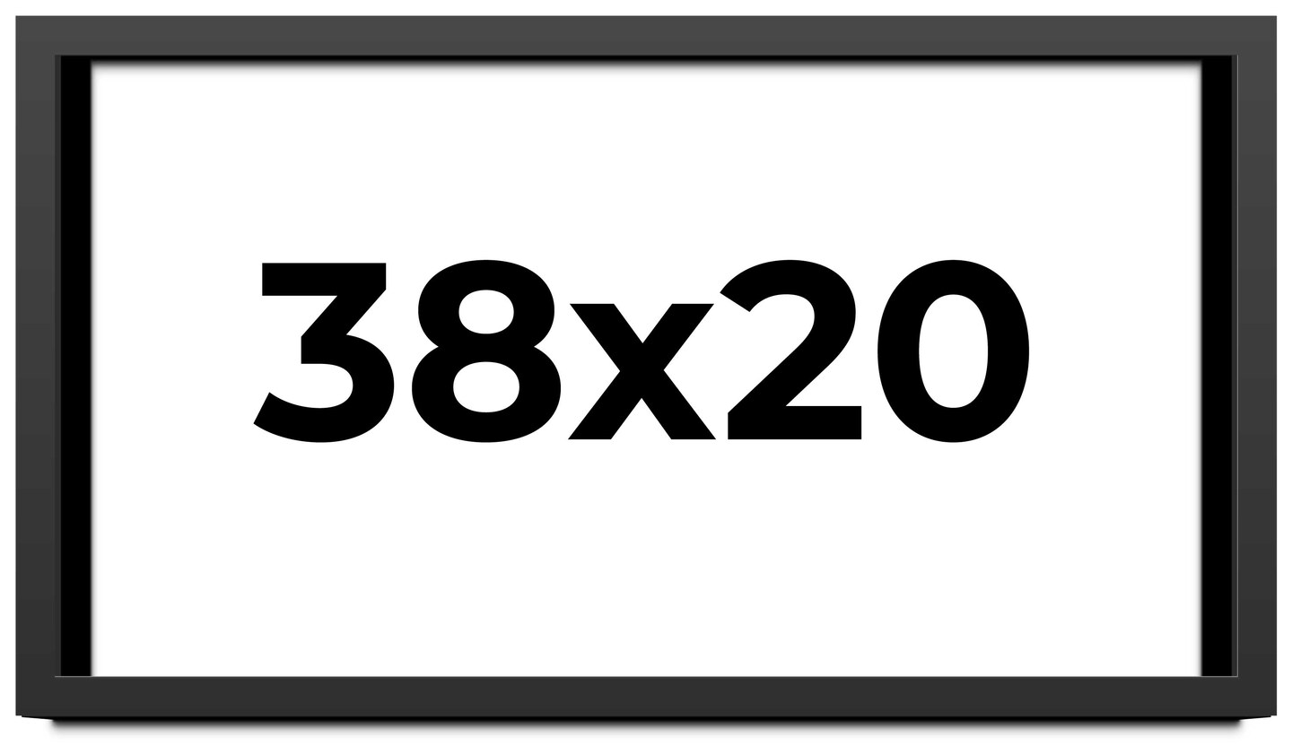 Flat Black Picture Frame - UV Acrylic, Backing Board, Hanging Hardware Included