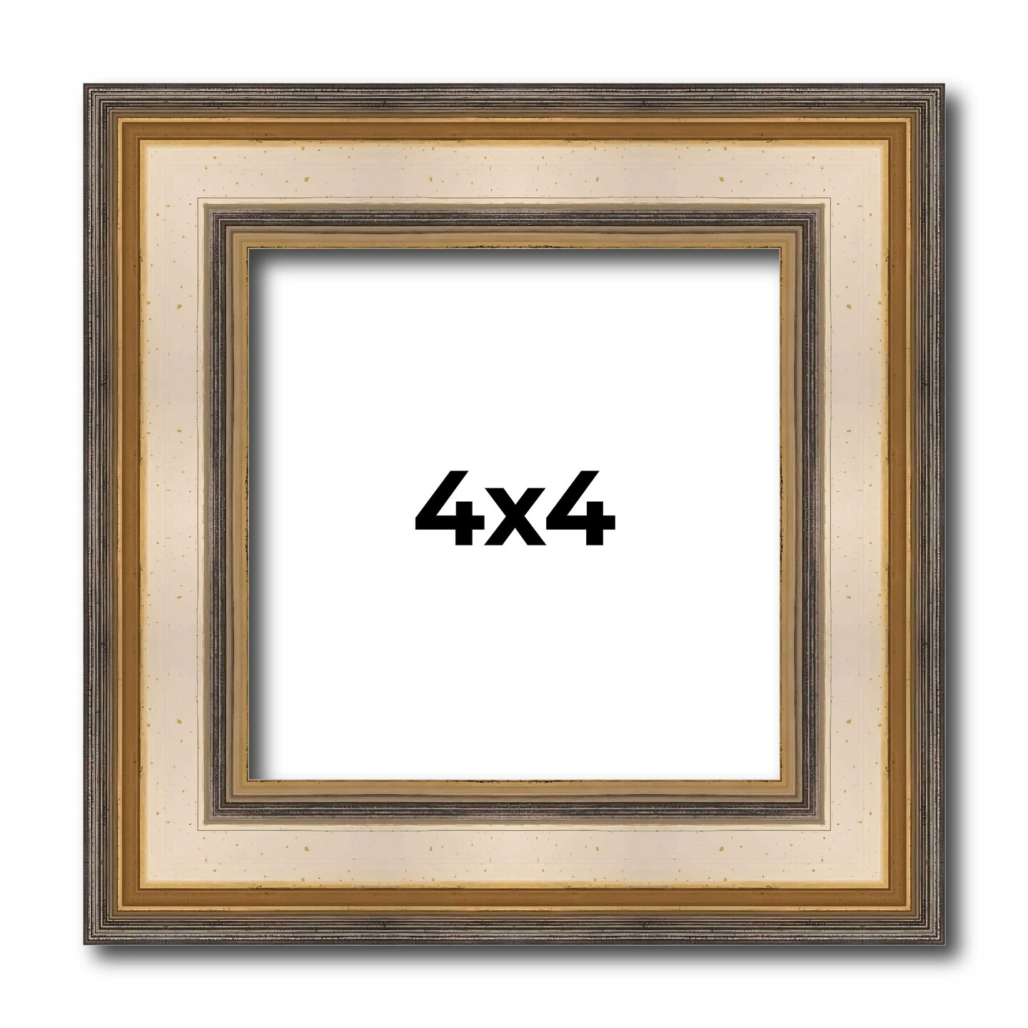 4x4 Refined Silver Picture Frame - UV Acrylic, Foam Board Backing, Hanging Hardware