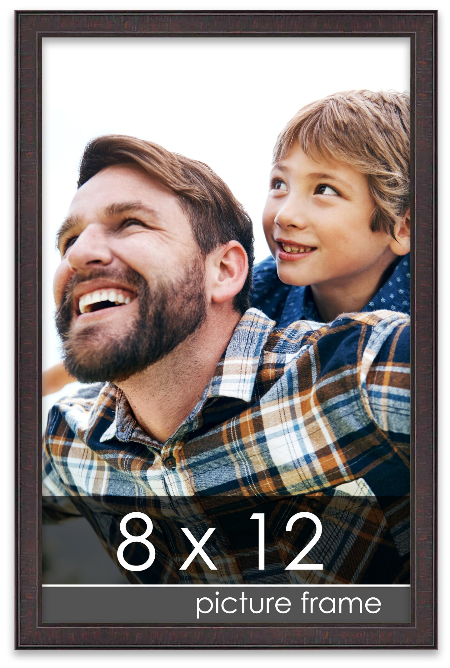 8x12 Textured Picture Frame with UV-Resistant Acrylic &#x26; Acid Free Backing, Available in 6 Finishes - Black, Blue, Brown, Gold, Grey, and White