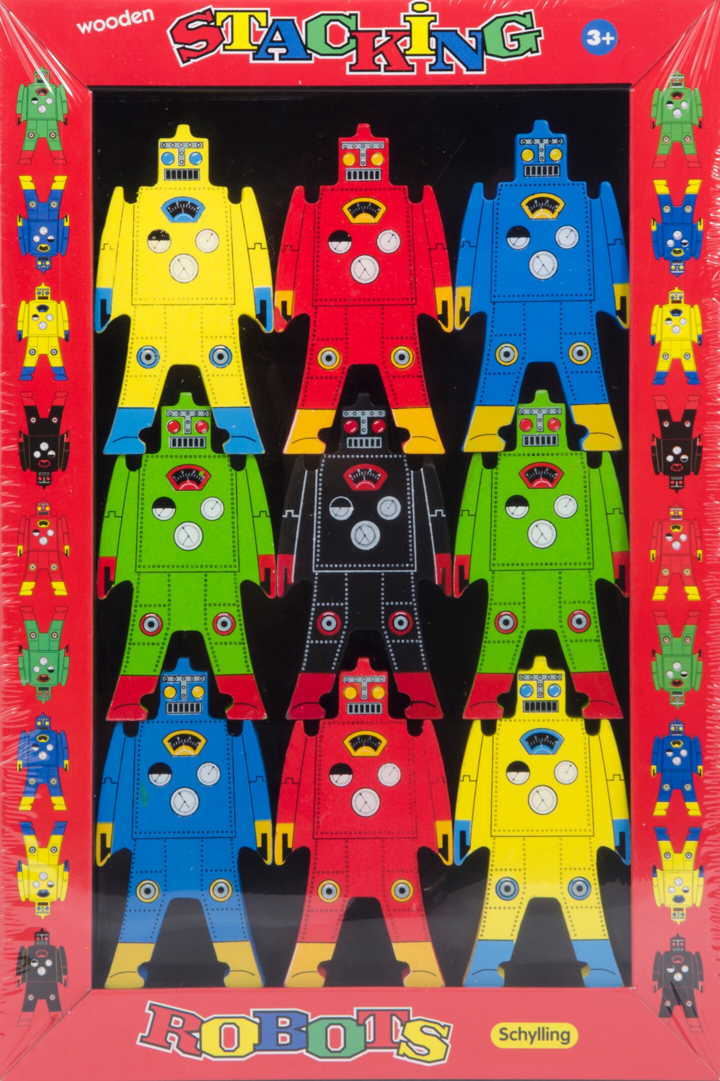 Schylling Wooden Stacking Robot Figures