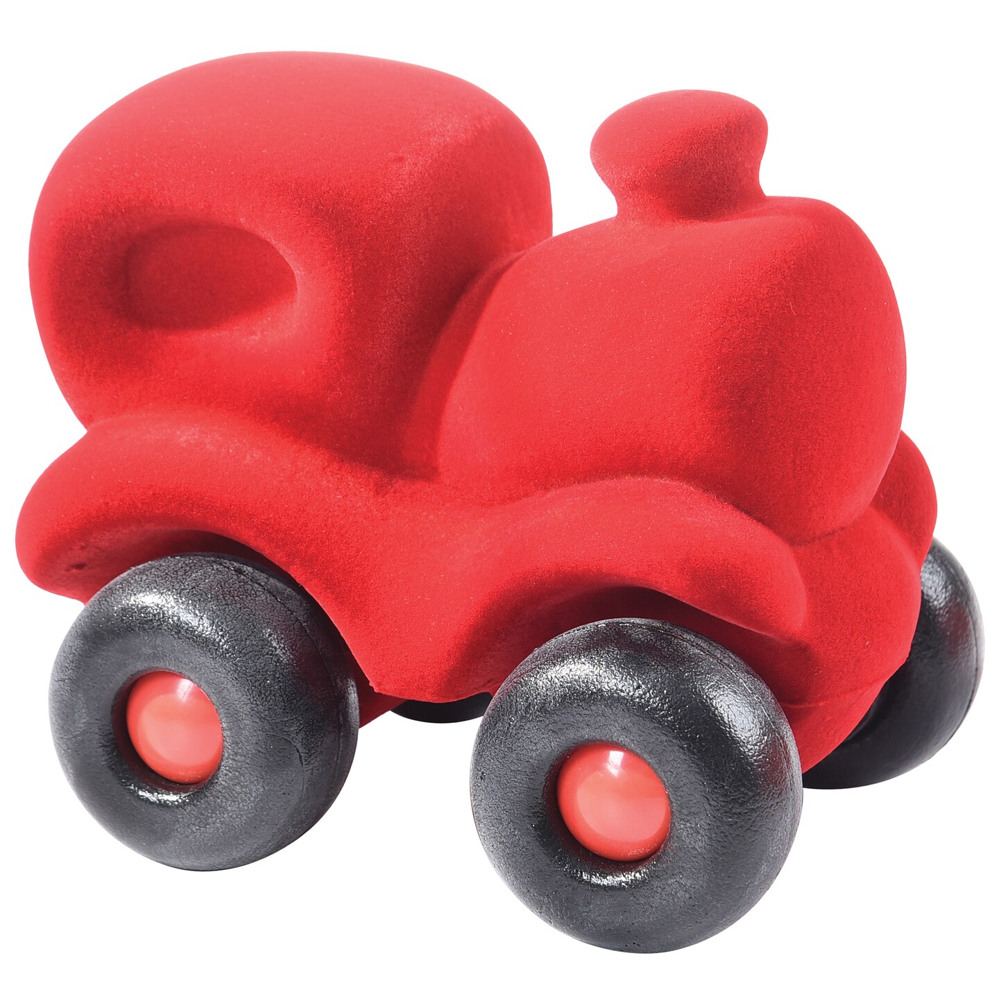 Rubbabu Red Choo Choo Toy Train - Sensory Interactive Educational Toy for Children - Safe &#x26; Soft w/ Fuzzy Tactile Surface  - 12 months &#x26; up