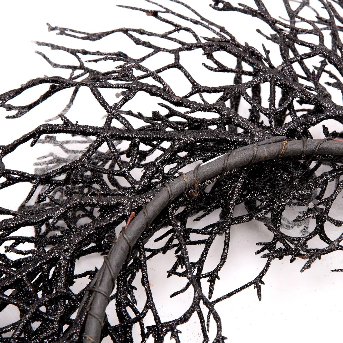 Halloween Wreath Black Wreath with Spiders and Webs Door