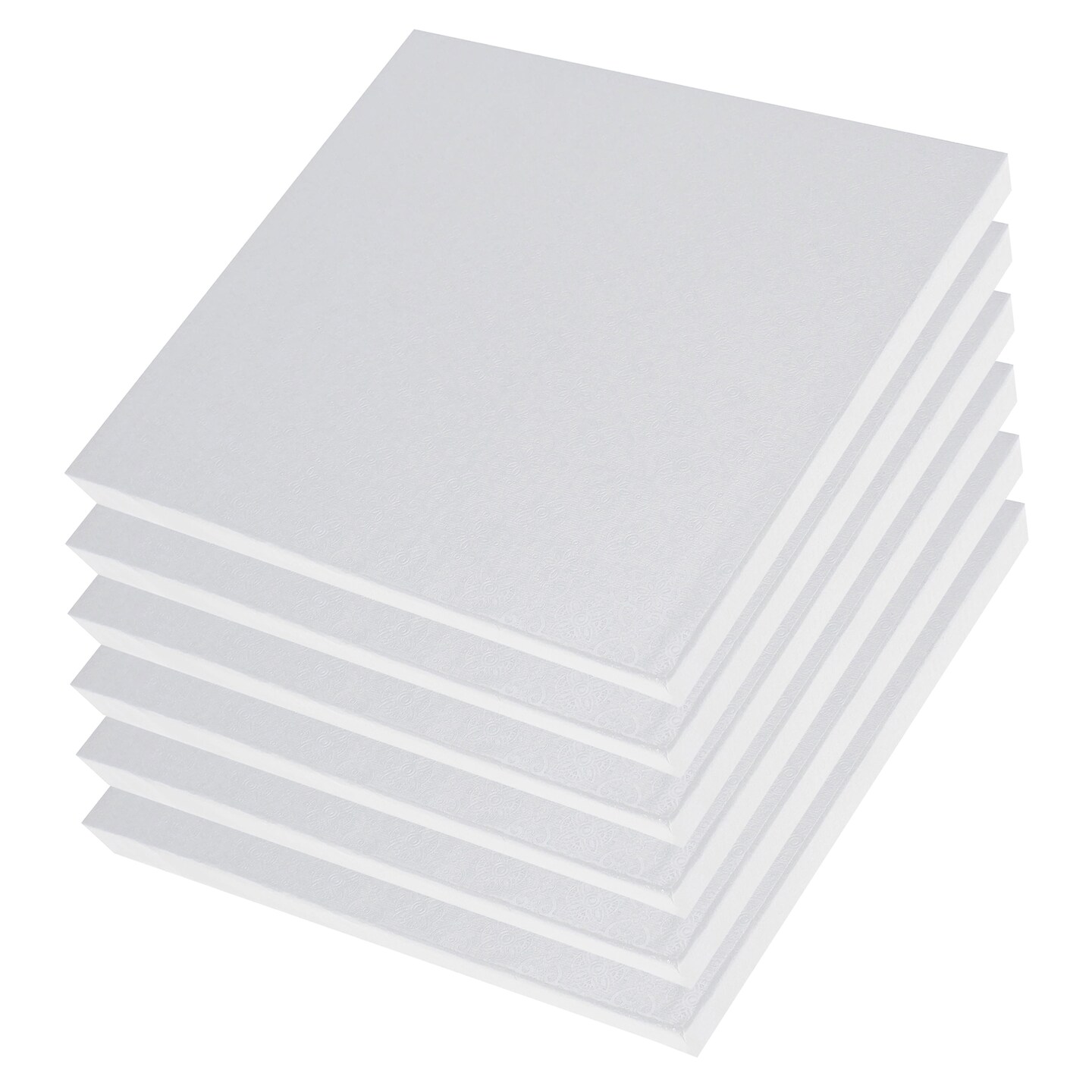 Spec101 White Cake Drum 10 Inch Set - 6pk Thick Square Cake Board Drums