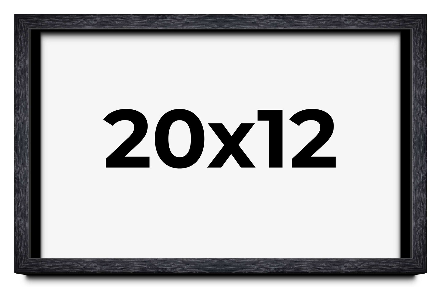 20x12 Shadow Box 1" Depth Black Picture Frame - UV Acrylic, Backing, Hanging Hardware