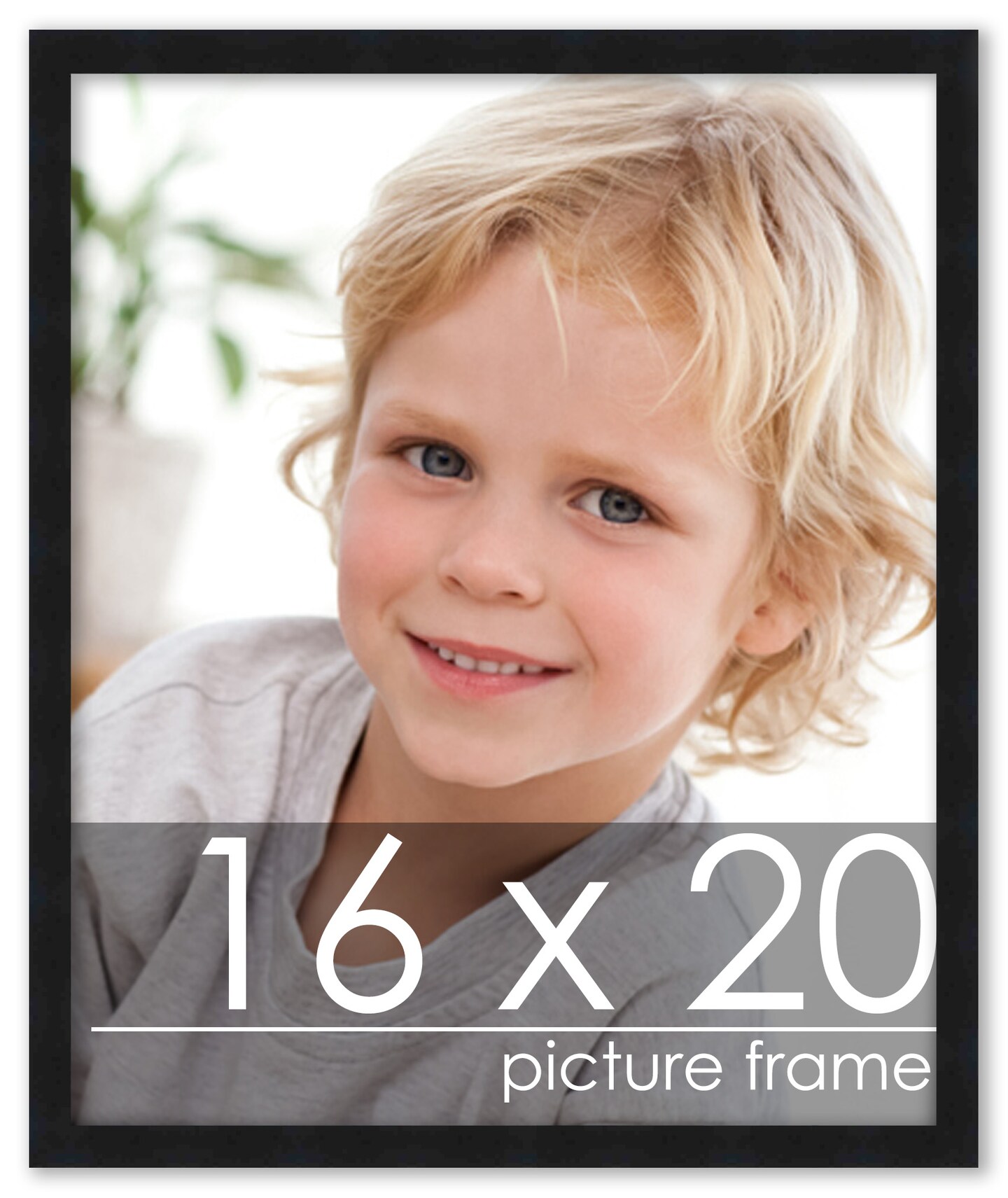 16x20 Modernist Black Picture Frame - UV Acrylic, Foam Board