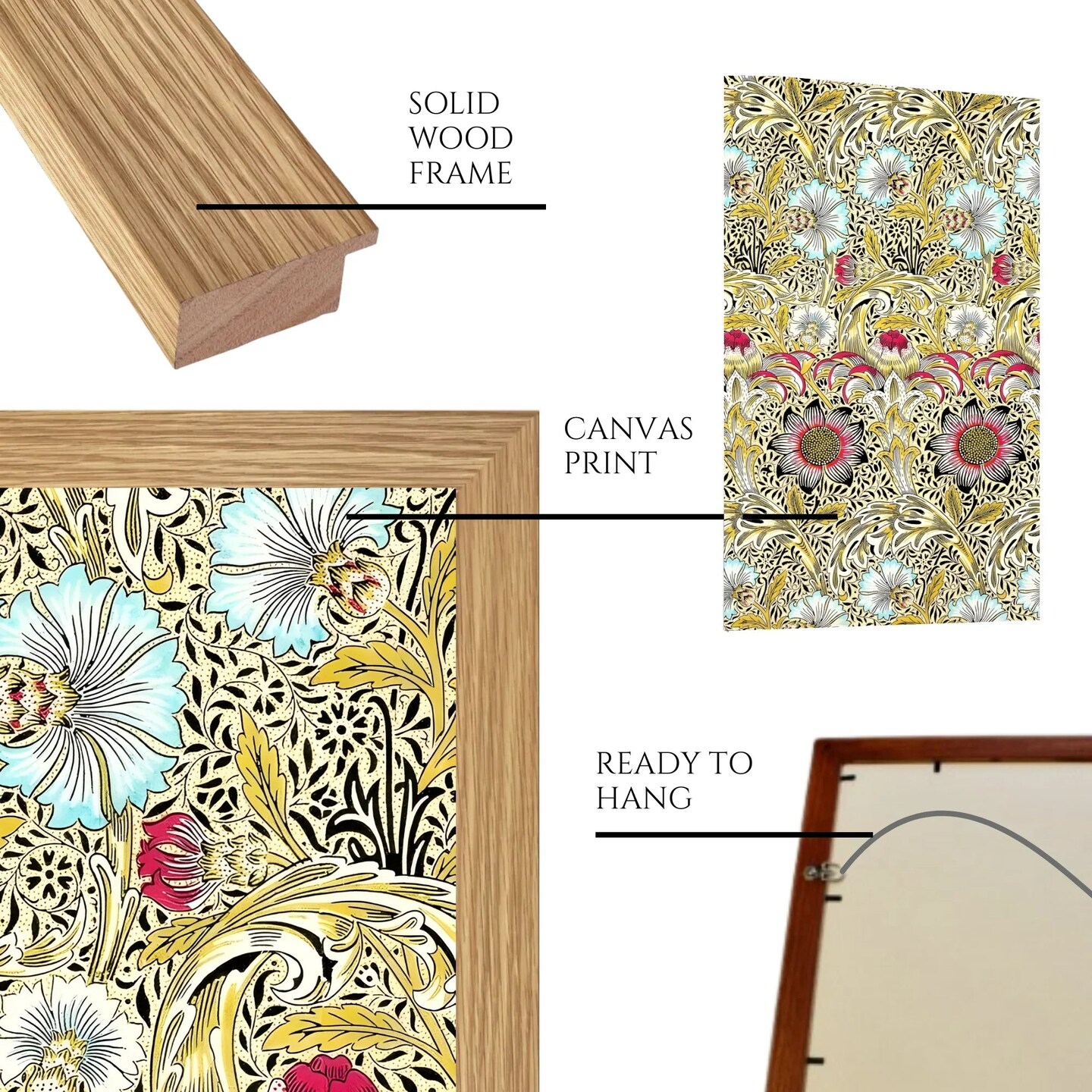 Large Framed Corporate Office Decor Wall Art Canvas 40x60 Inch - William Morris