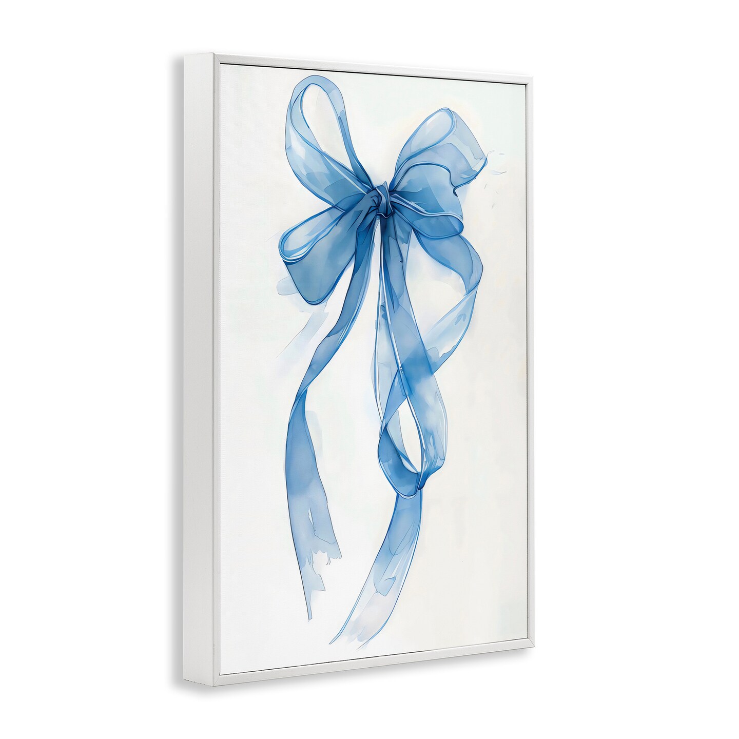 Stupell Industries Wispy Blue Bow Watercolor Framed Giclee, design by LSR Design Studio