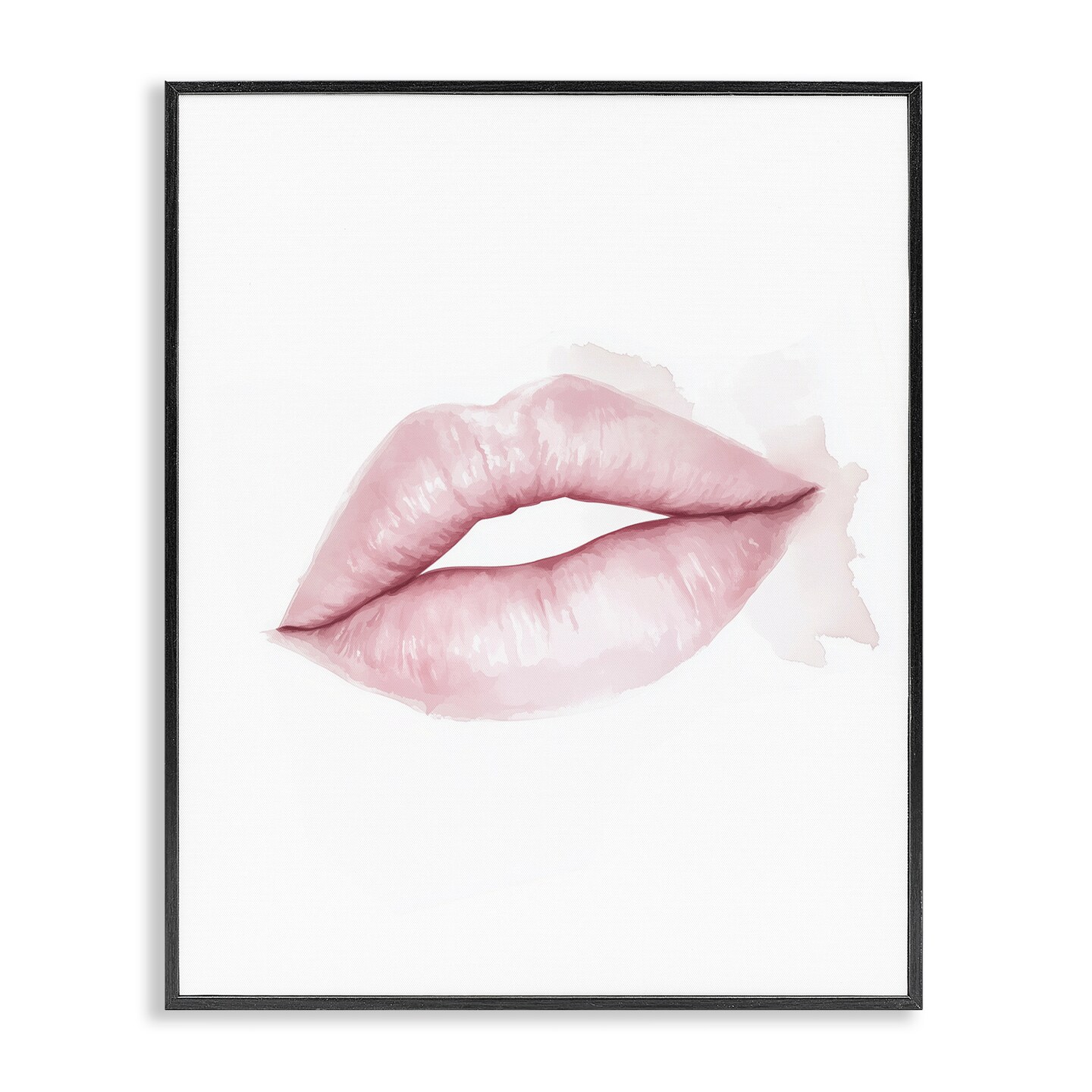 Stupell Industries Pink Lips Watercolor Framed Giclee, design by Christine Simpson Art
