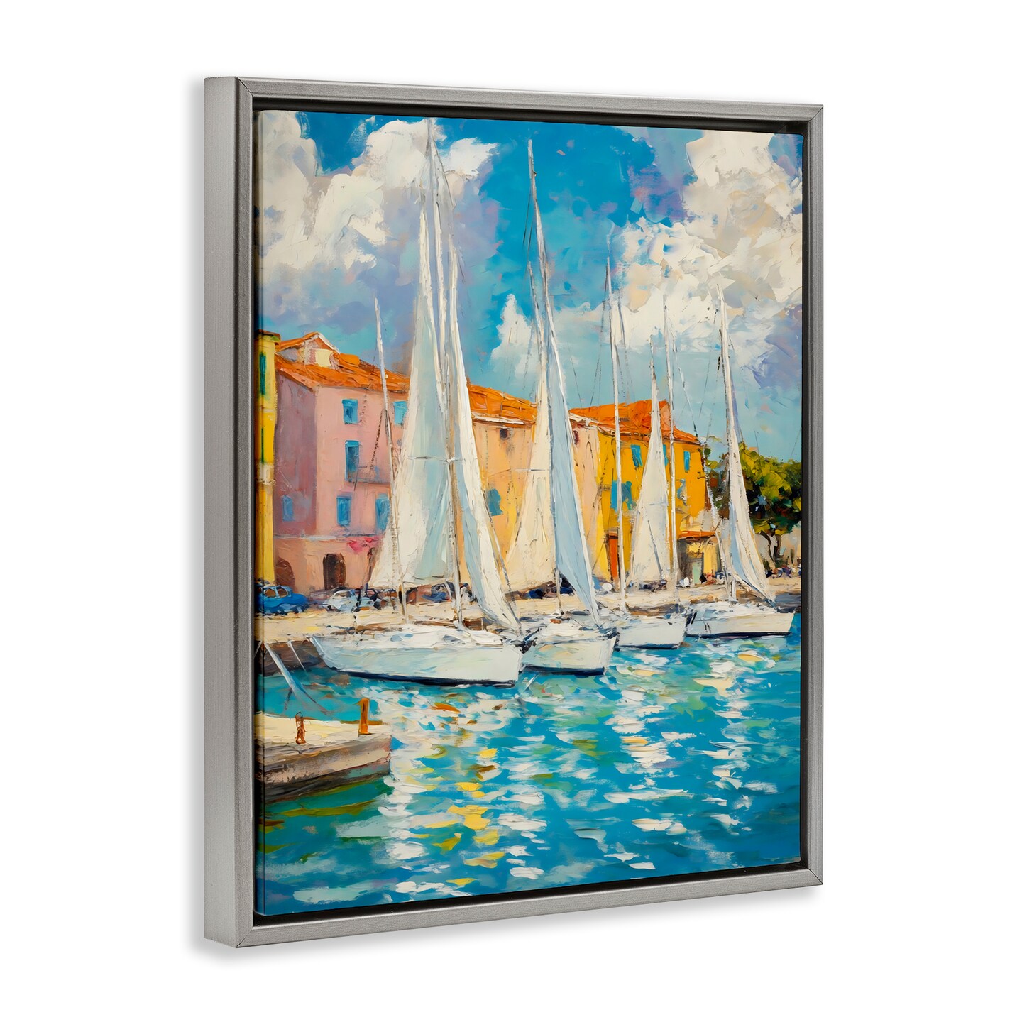 Stupell Industries Sail Away Boat Harbor Floating Frame, design by Franklyn Gregory