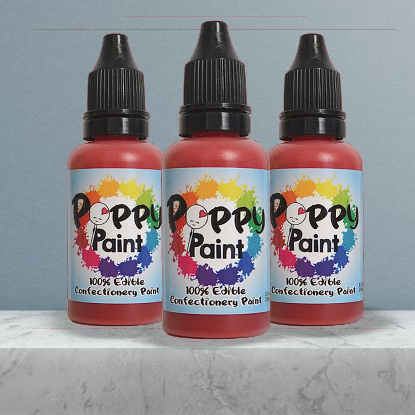 Poppy Paint Red Edible Food Color for Cake Decorating and Chocolate