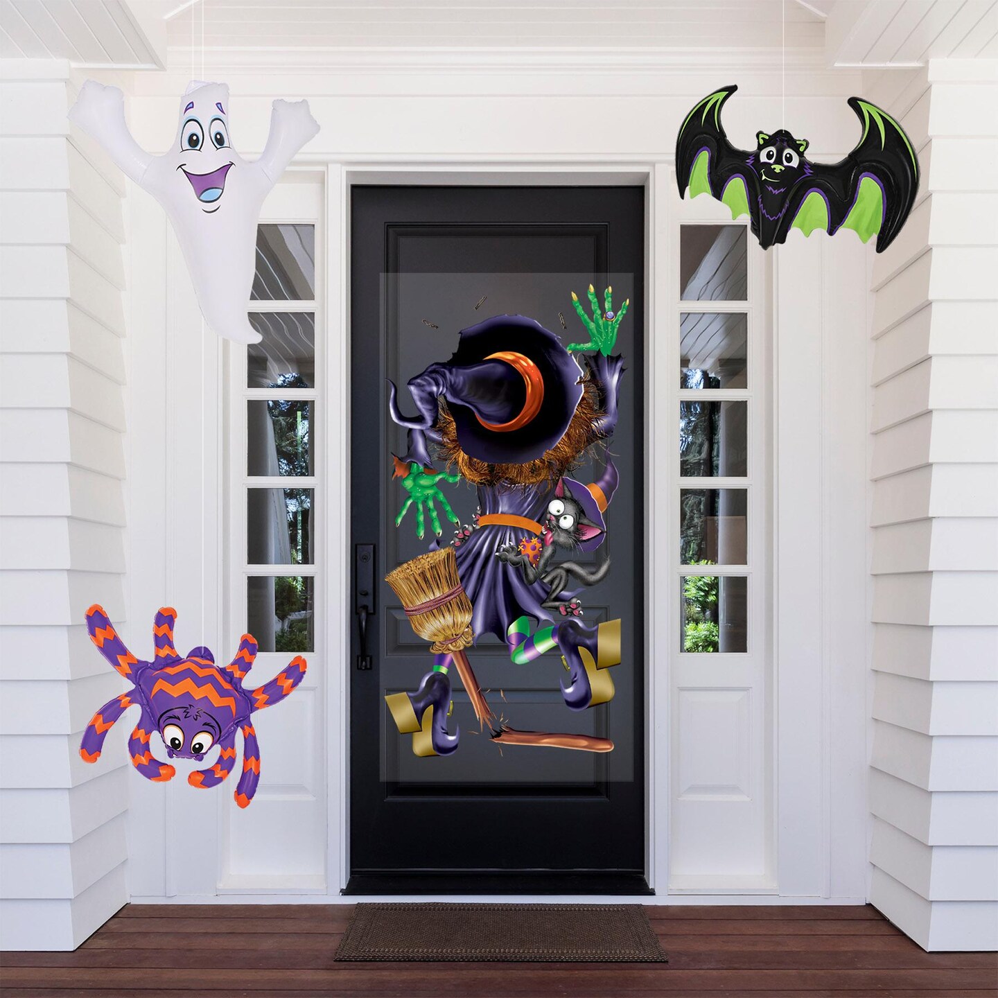 12 Pack Bulk Halloween Inflatable Bat, Ghost/Spider 3 Piece Set