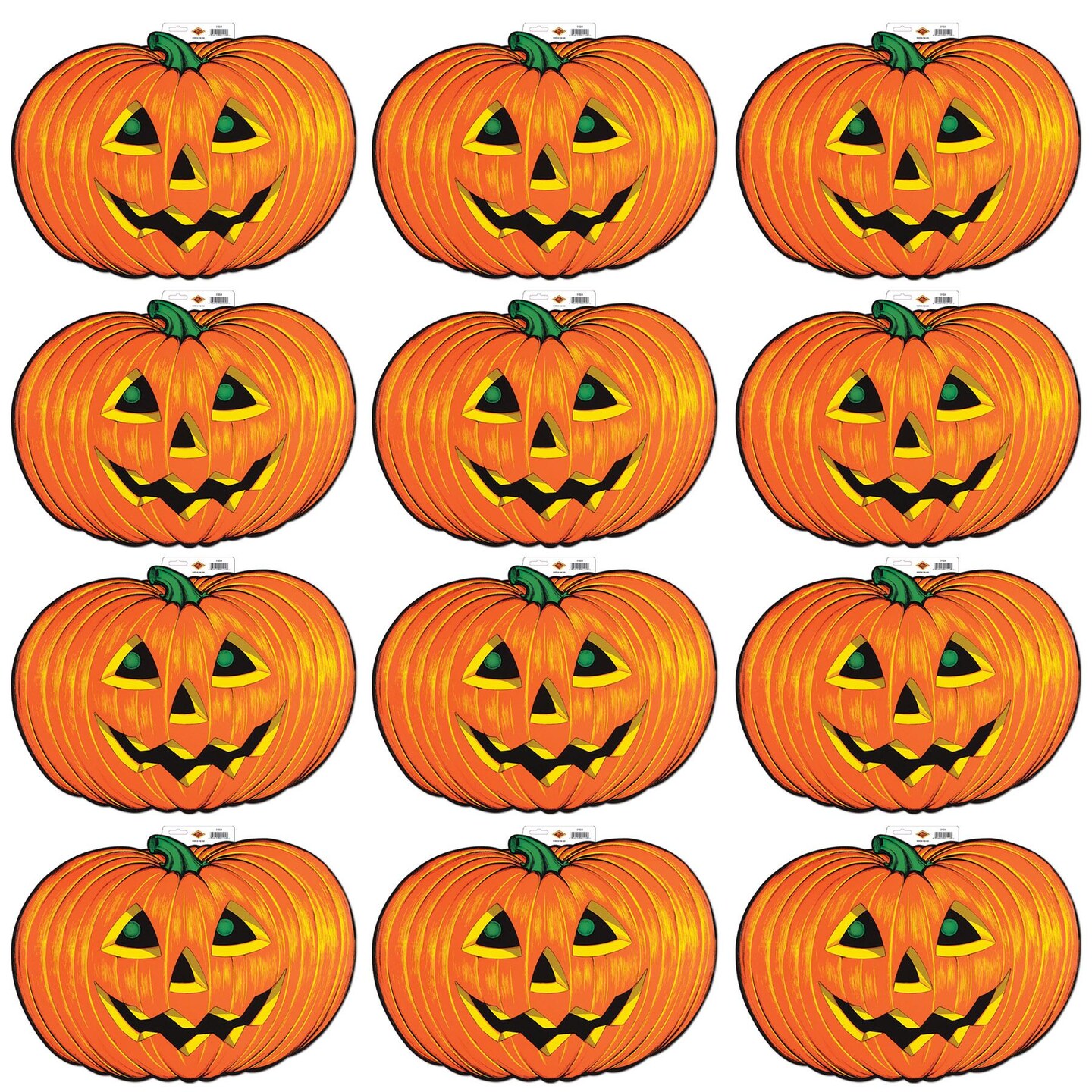 12 Pack Beistle Halloween Party Jack-O-Lantern Faces