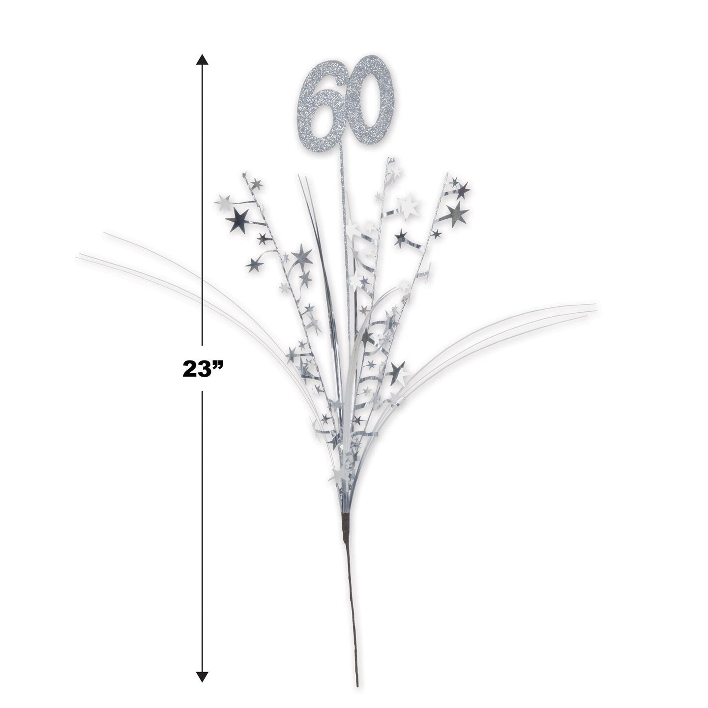 12 Pack Bulk Glittered 60th Birthday Party Metallic Star Spray