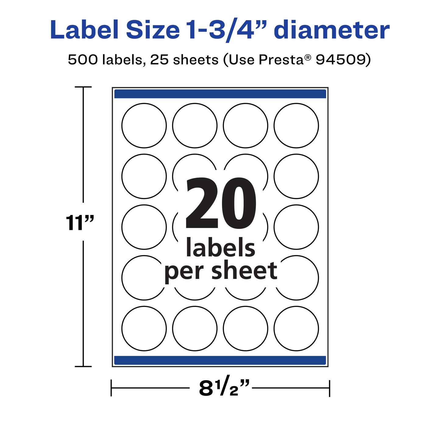 Avery Durable Waterproof Round Labels with Sure Feed, 1.75" diameter