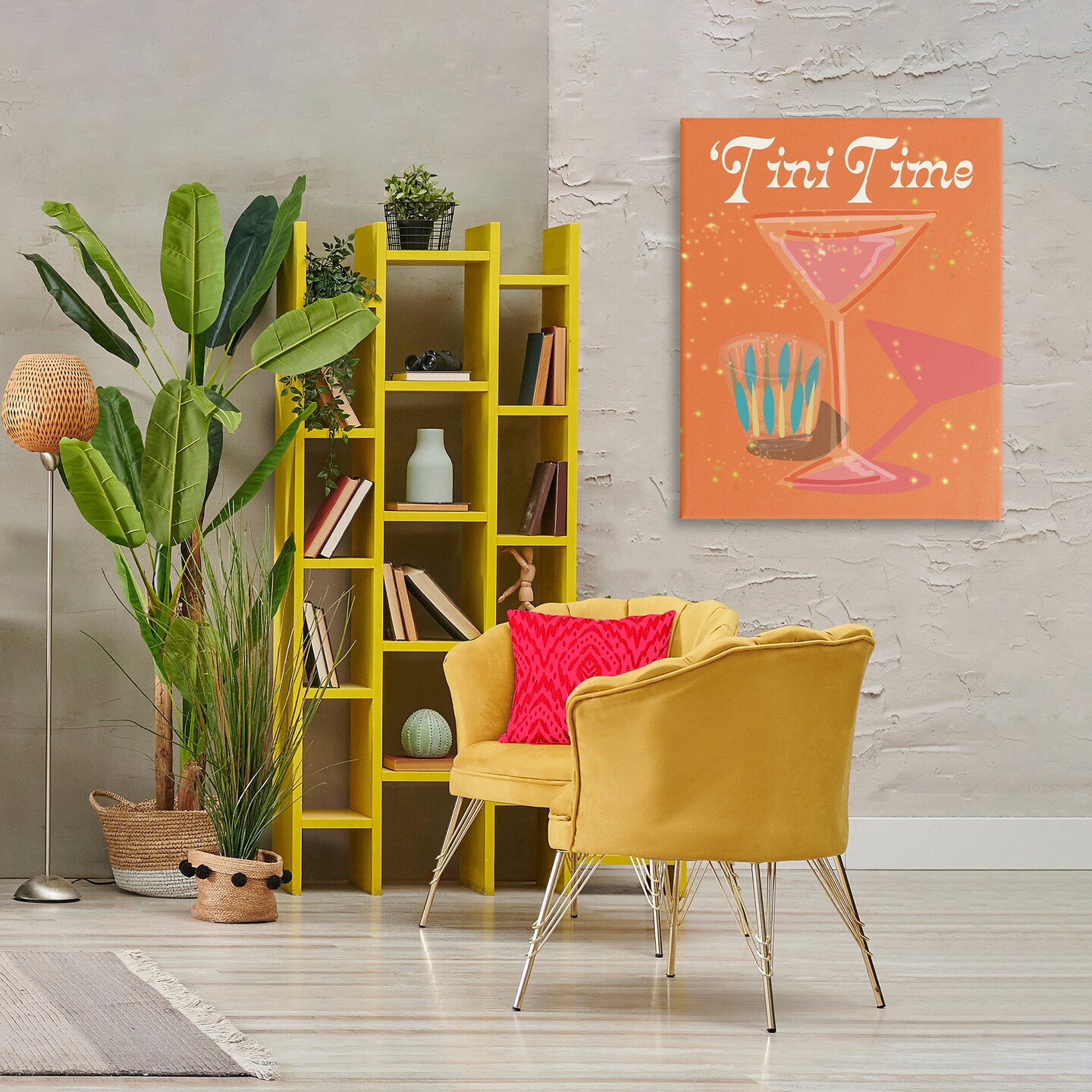 Stupell Industries Tini Time Cocktail Canvas Wall Art Design by Jen Bucheli