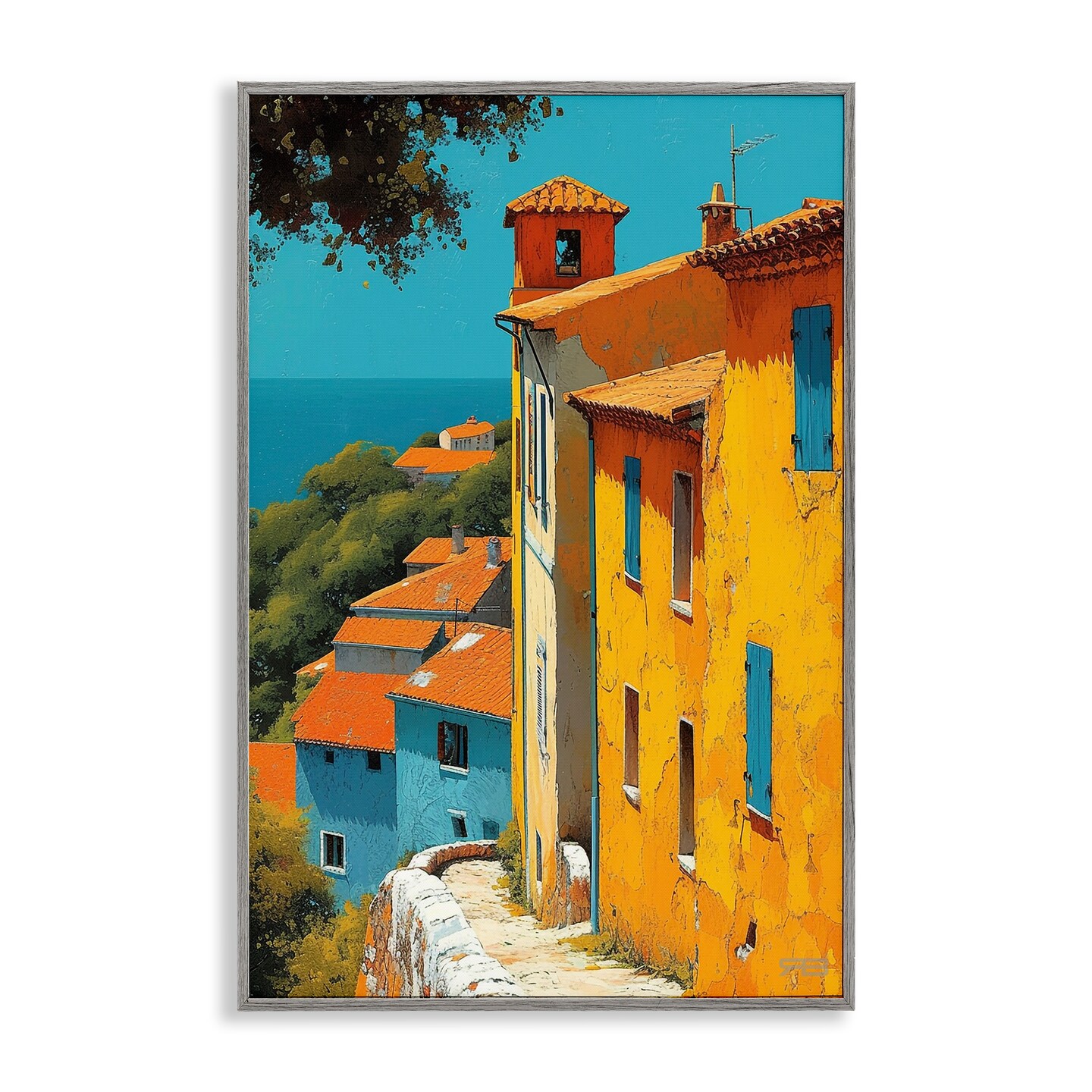 Stupell Industries Tall Buildings by Sea Framed Giclee Wall Art Design ...