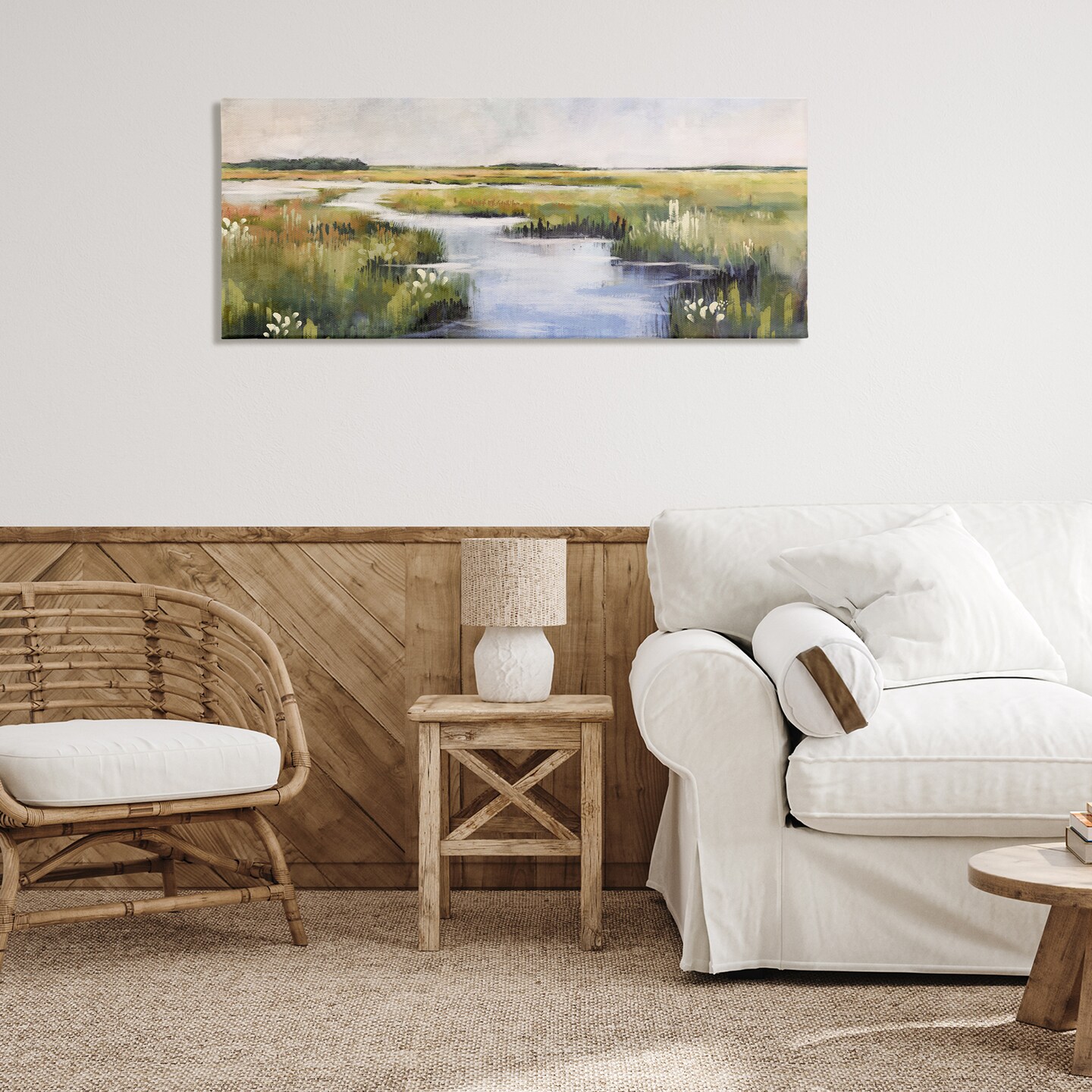 Stupell Industries River Through Marshlands Canvas Wall Art Design by Nina Blue