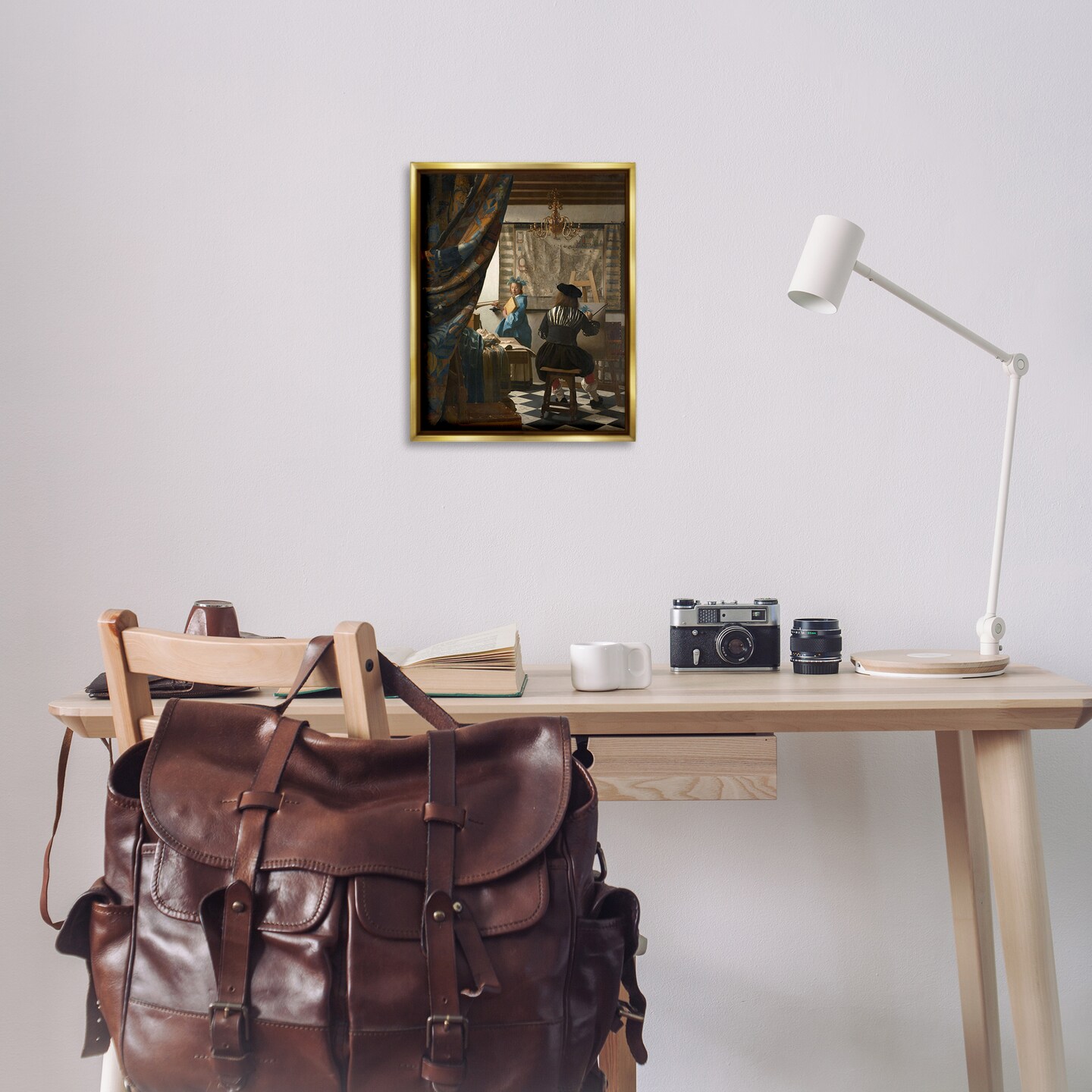 Stupell Industries Classical Vermeer Painting Framed Floater Canvas Wall Art Design by one1000paintings