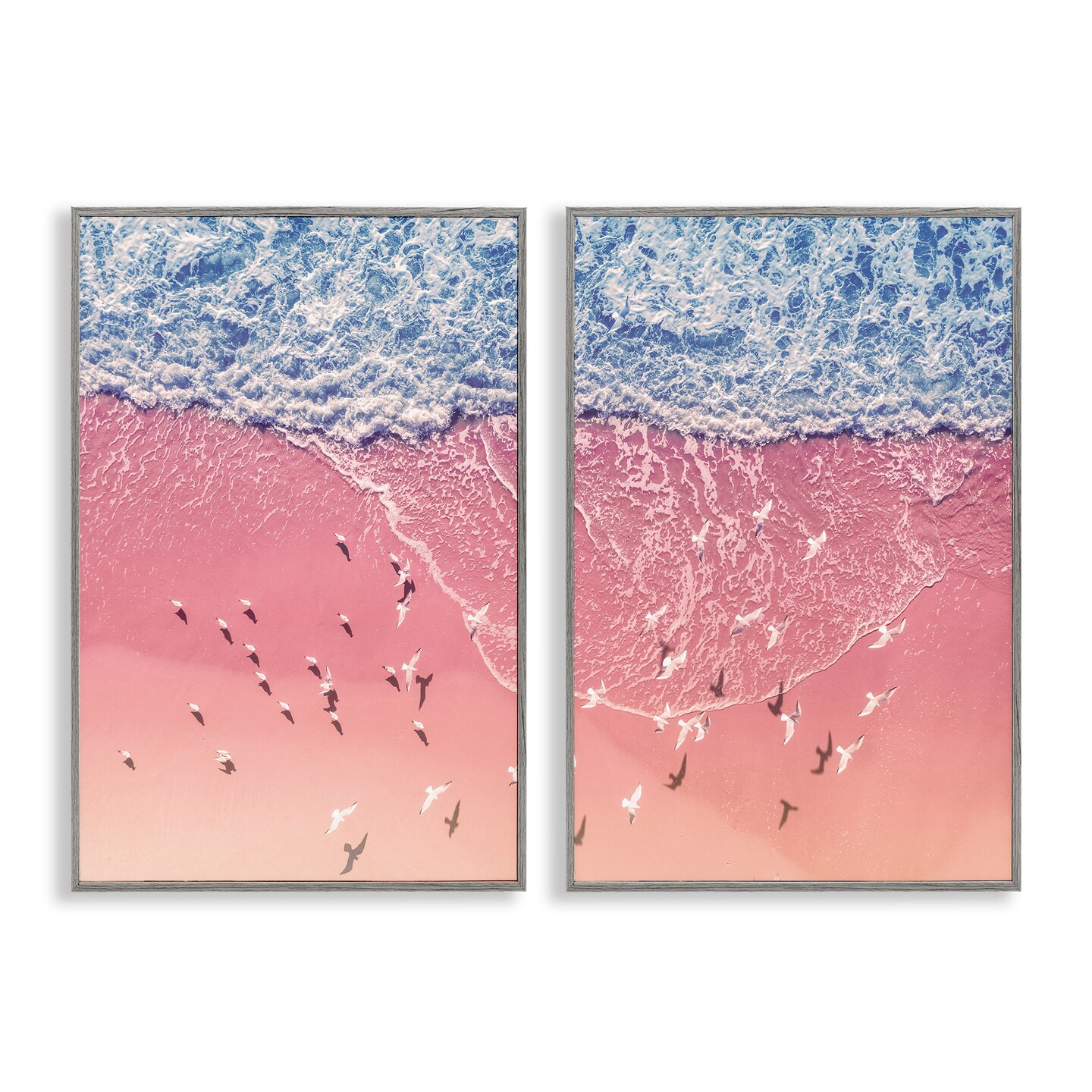 Stupell Industries Minimalist Aerial Beach 2 pc Framed Giclee Wall Art Set Design by Nataly White